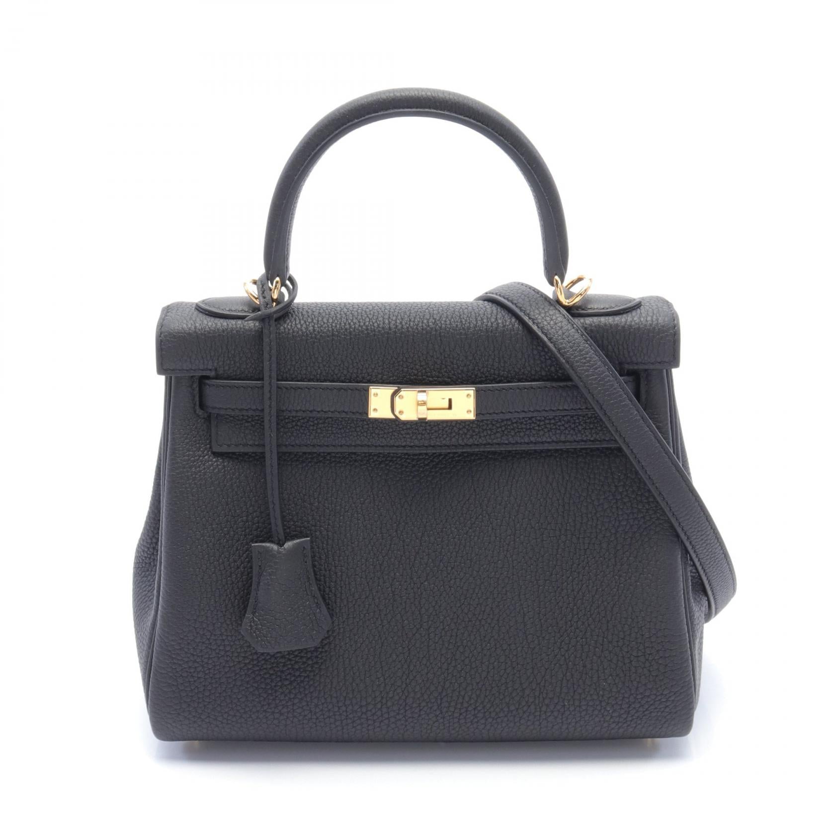 Hermes Kelly 25 Togo Handbag Black