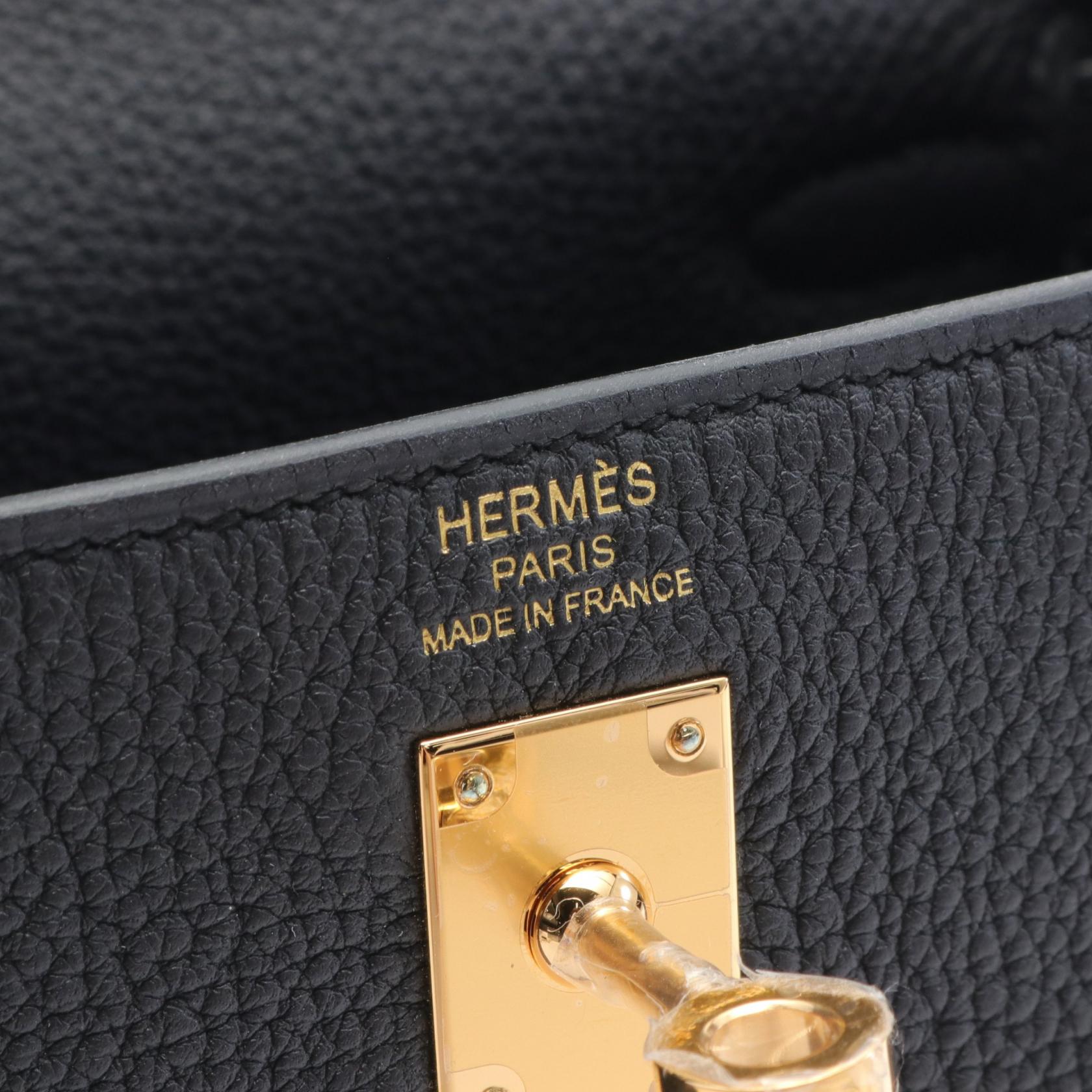 Hermes Kelly 25 Togo Handbag Black