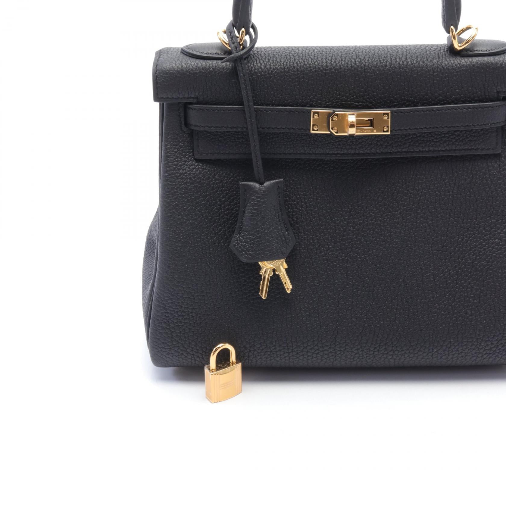 Hermes Kelly 25 Togo Handbag Black