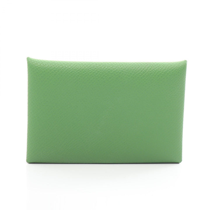 Hermes Calvi Verso Coin Case Wallet Green