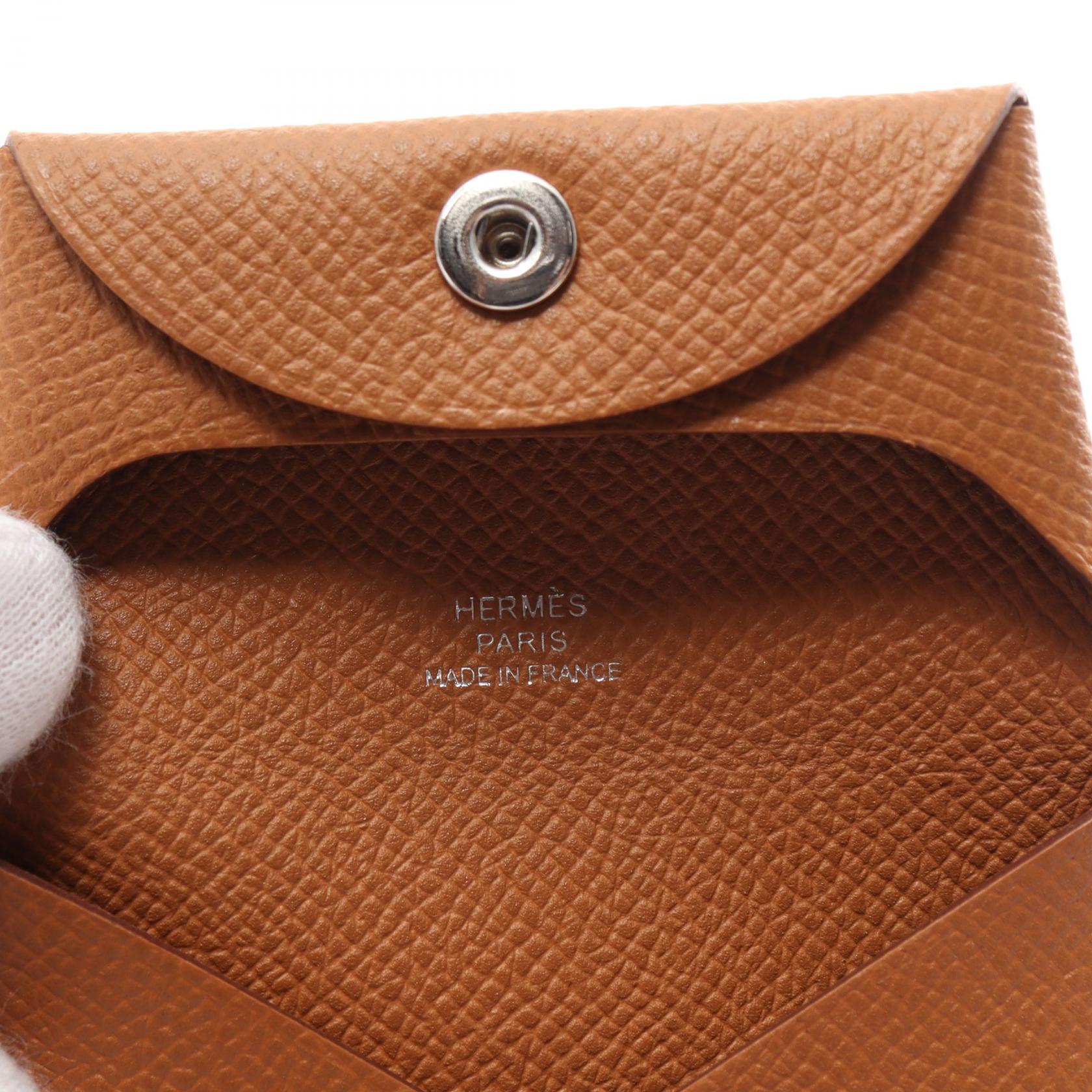 Hermes Bastia Coin Case Wallet Brown