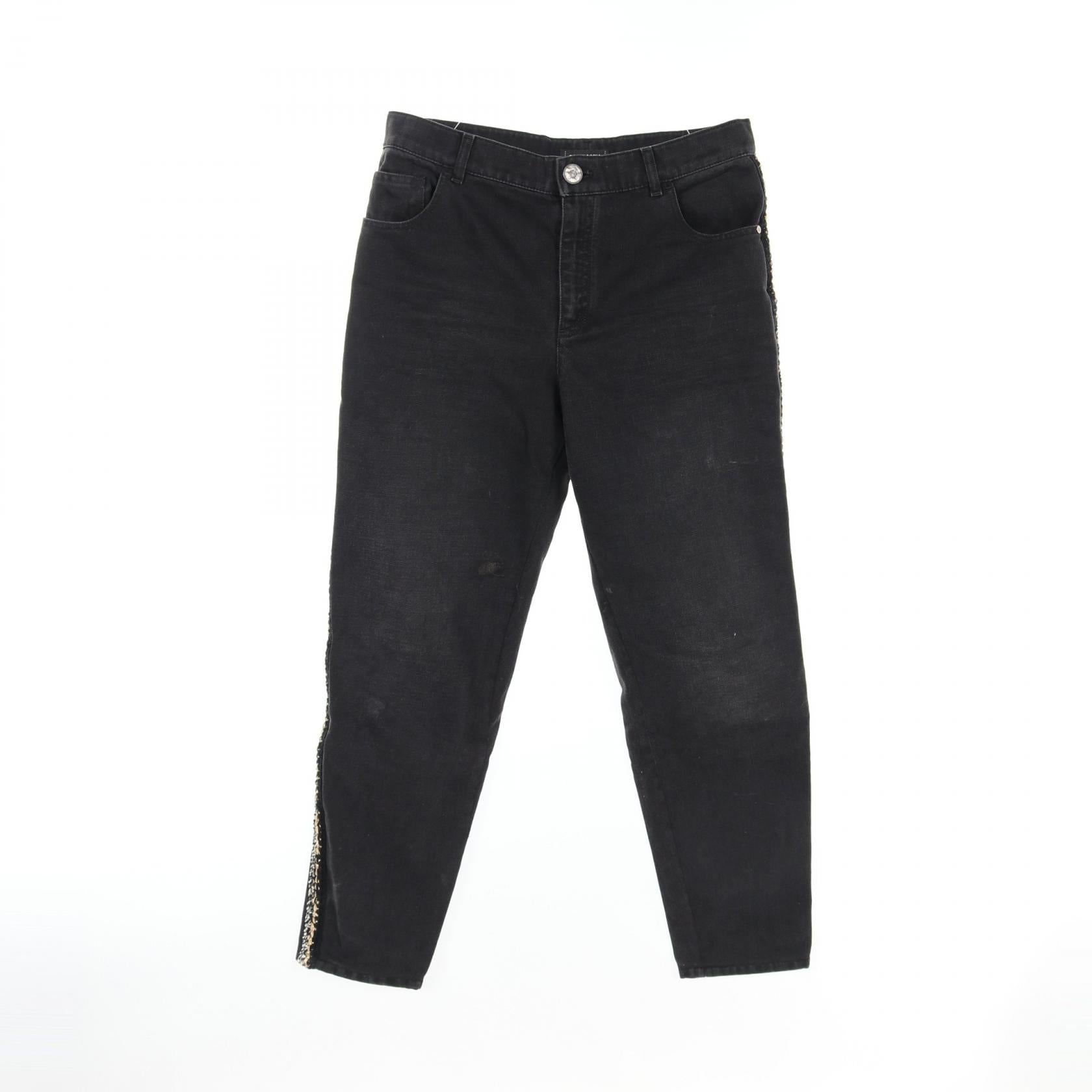 Chanel Cotton Denim Pants Black