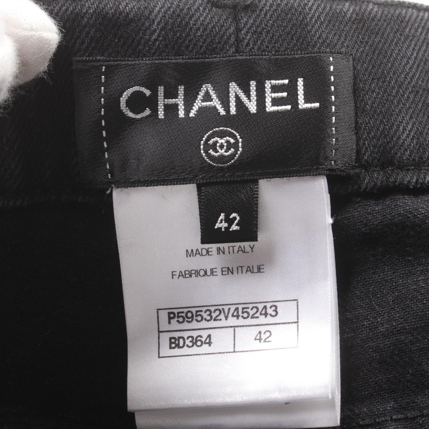 Chanel Cotton Denim Pants Black