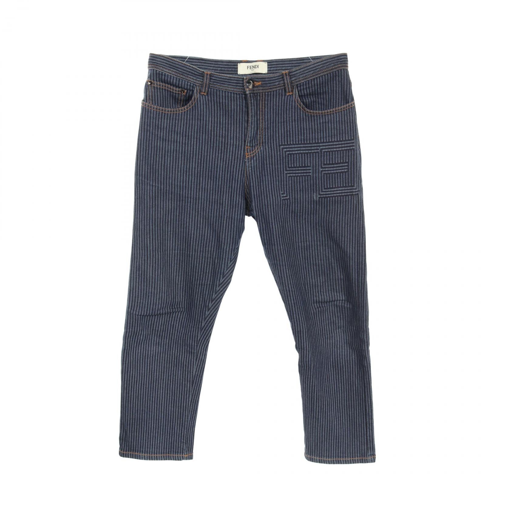 Fendi Denim Pants Cotton Navy