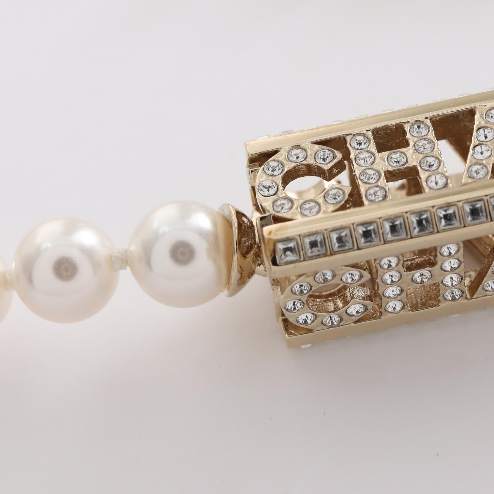 Chanel Choker Gold Plated Faux Pearl Rhinestone