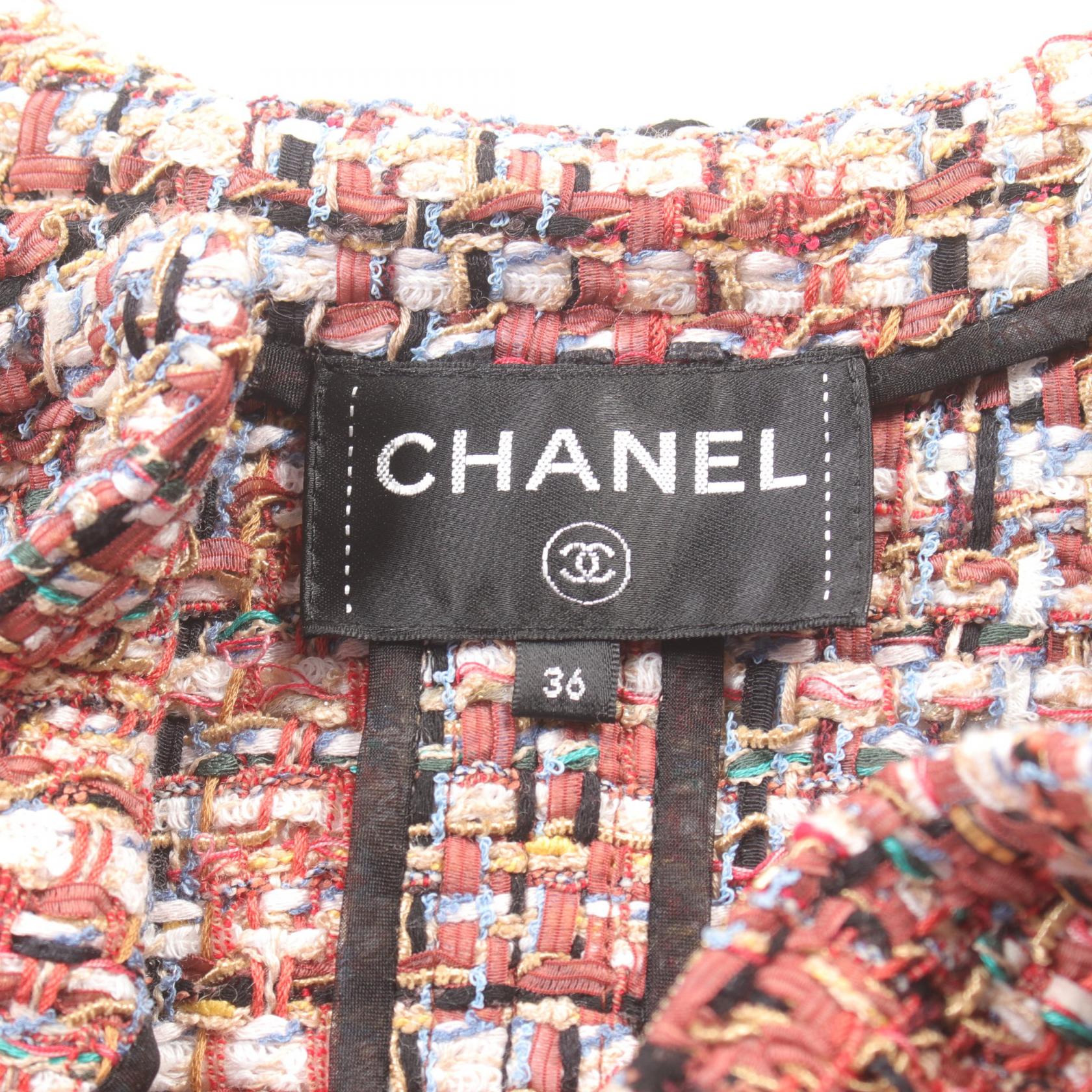 Chanel Wool Fabric Dress Multicolor