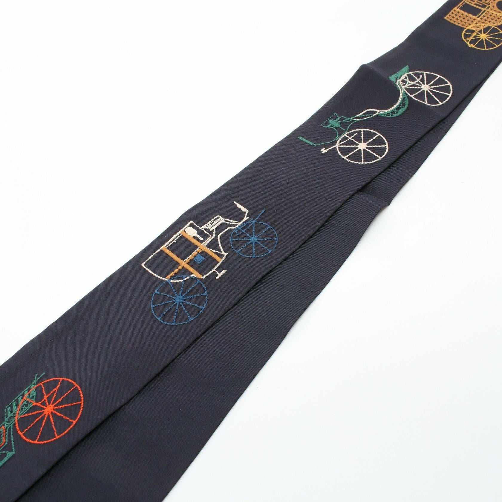 Hermes Silk Long Twilly Scarf Black