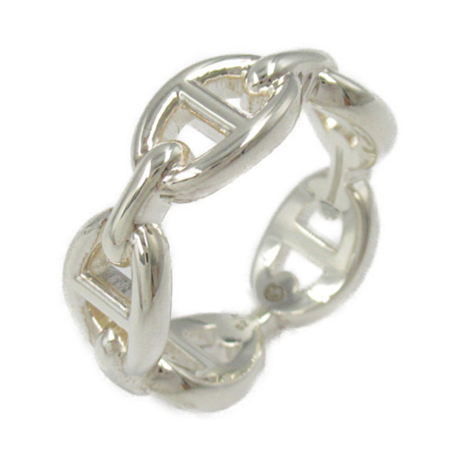 Hermes Silver 925 Chain d'Ancre Ring