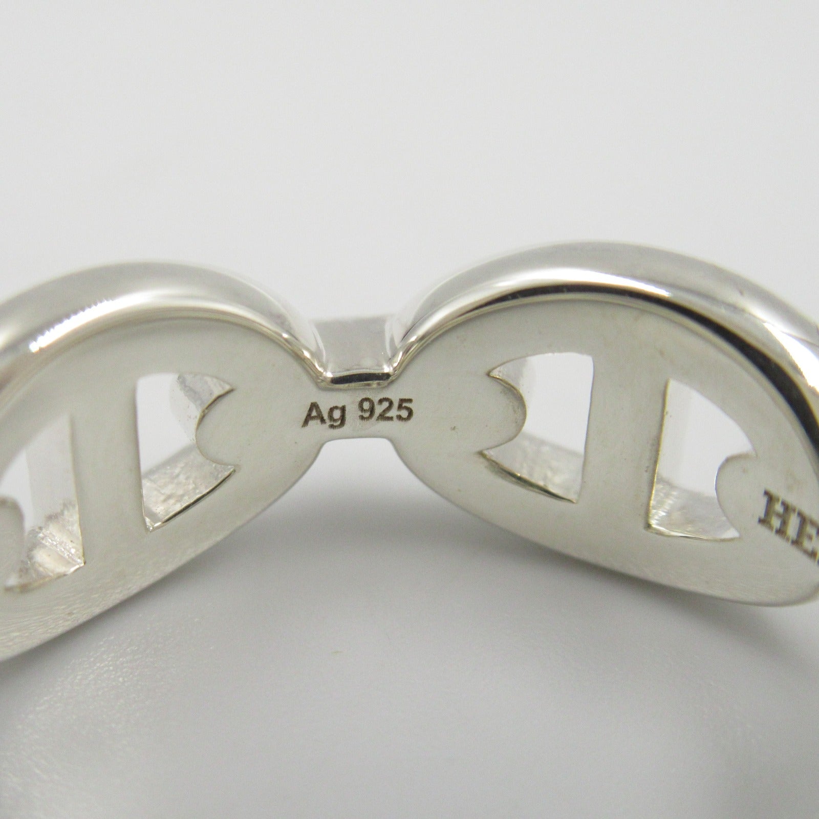 Hermes Silver 925 Chain d'Ancre Ring