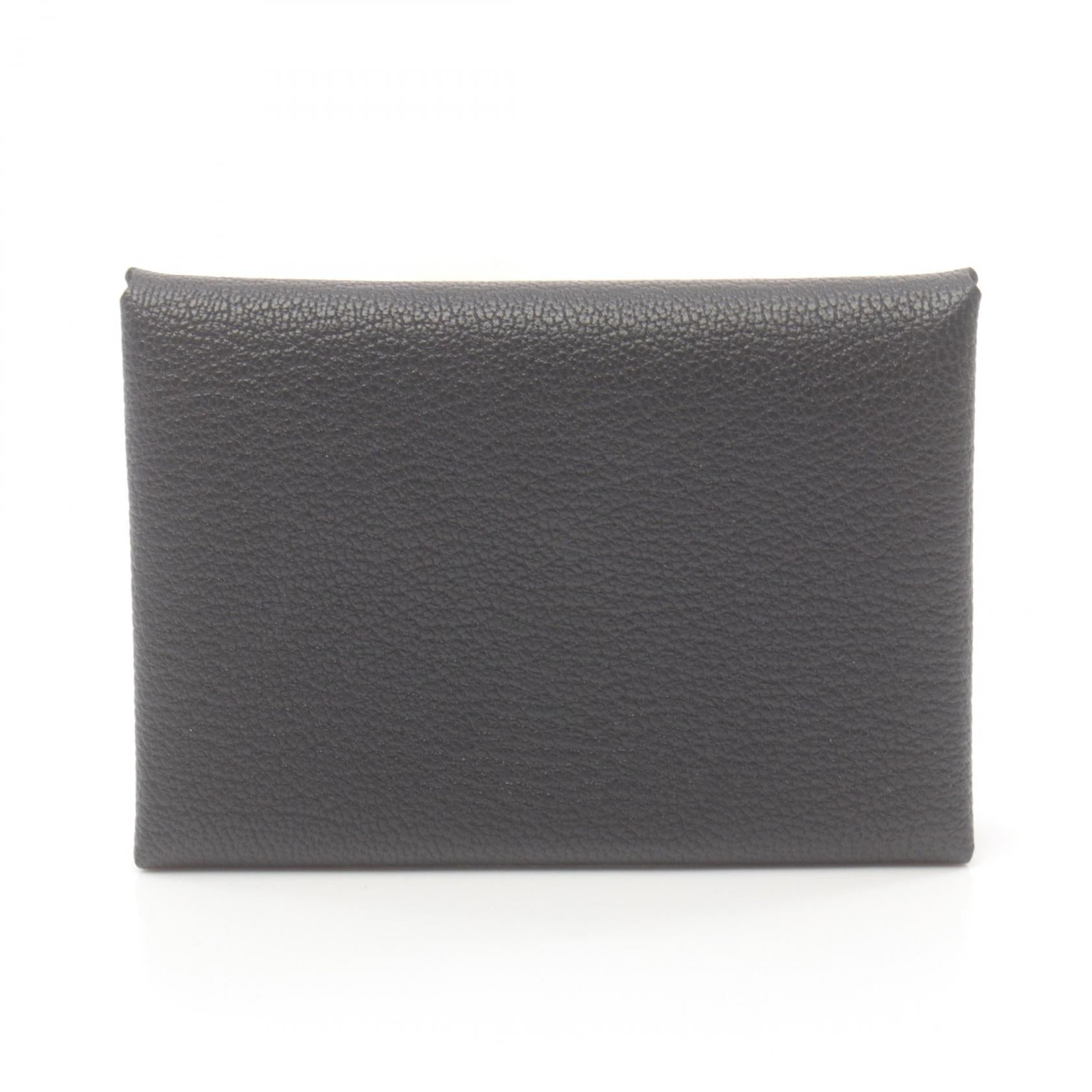 Hermes Calvi Duo Coin Case Wallet Black