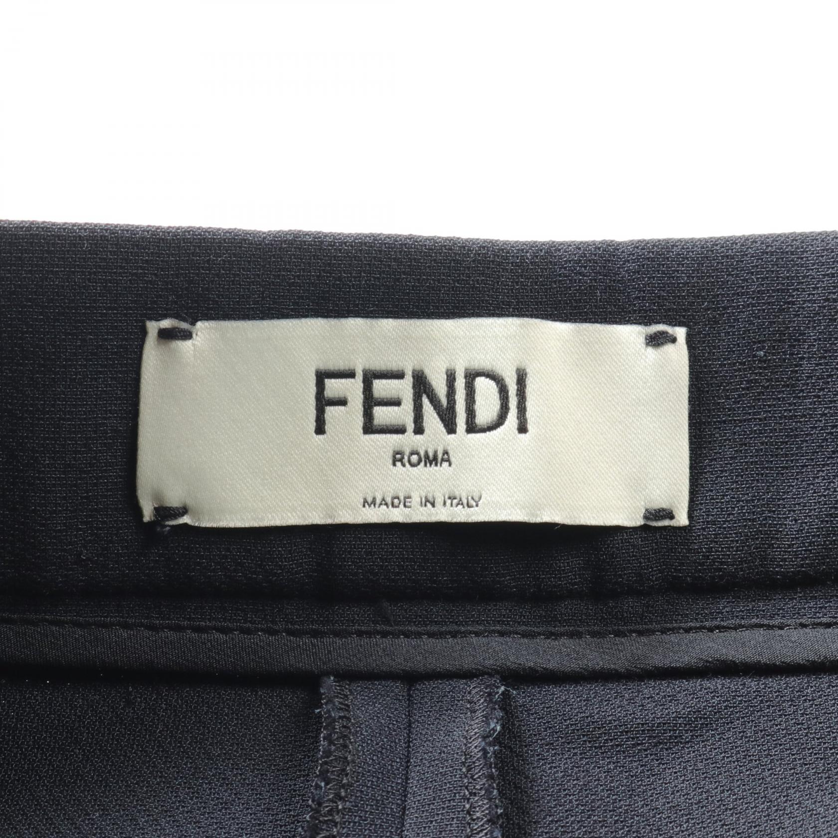 Fendi Wool Silk Pants Black IT44