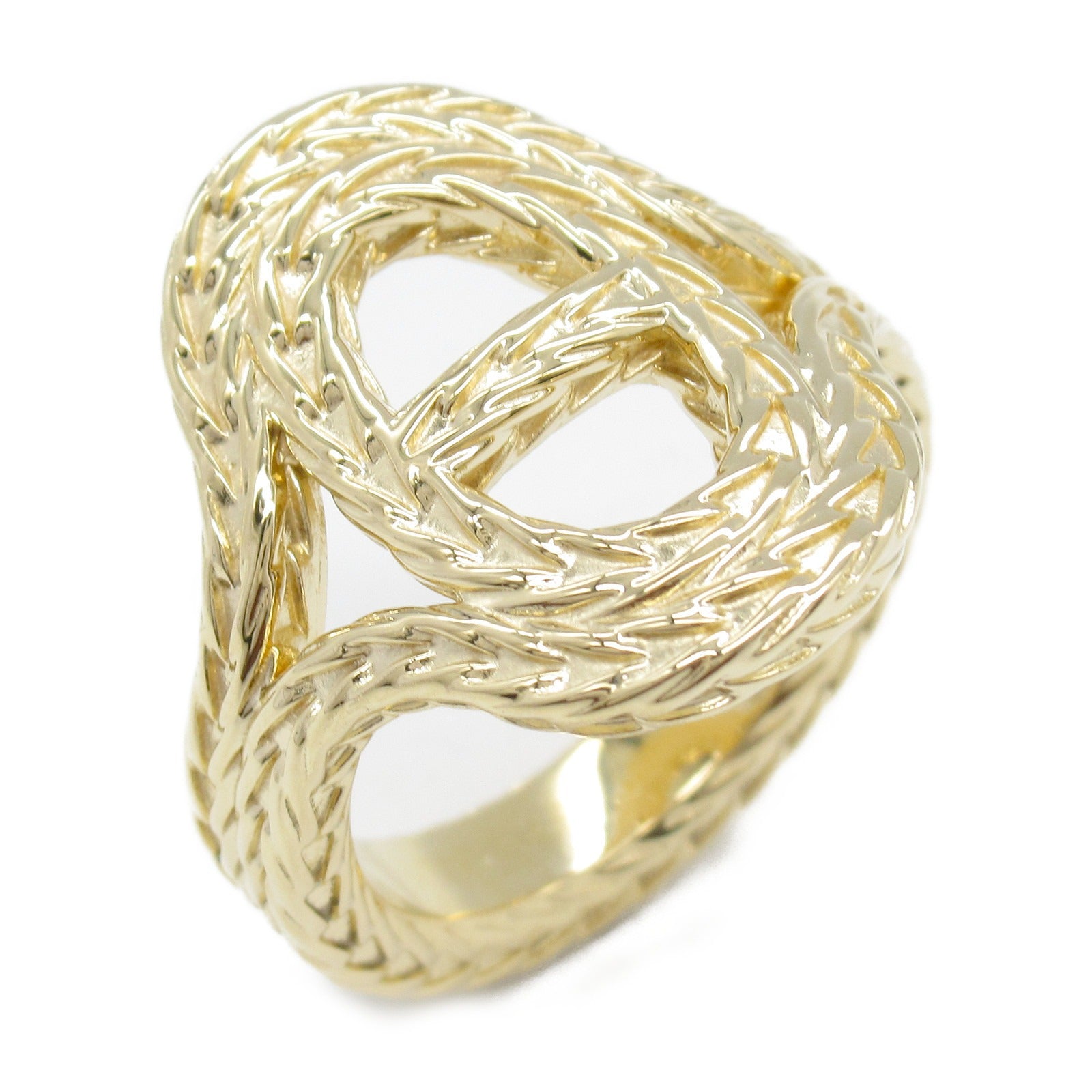 Hermes Chaine d'Ancre Danae Ring K18 Yellow Gold