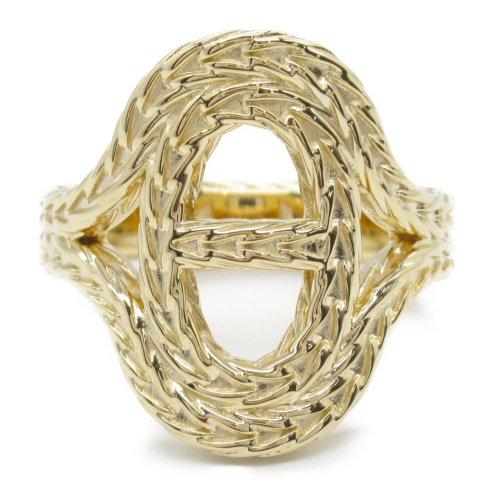 Hermes Chaine d'Ancre Danae Ring K18 Yellow Gold