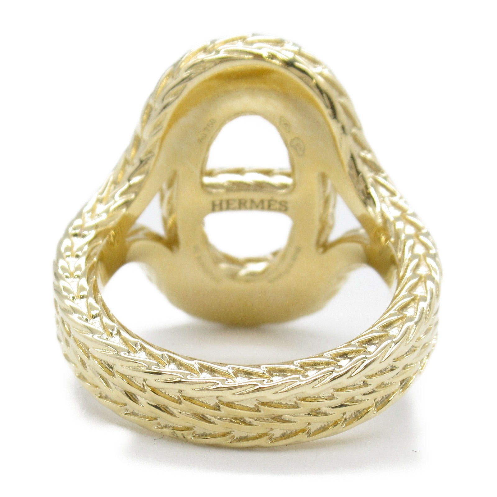 Hermes Chaine d'Ancre Danae Ring K18 Yellow Gold