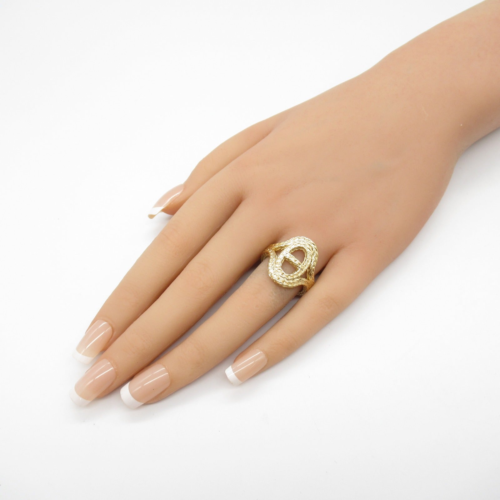 Hermes Chaine d'Ancre Danae Ring K18 Yellow Gold