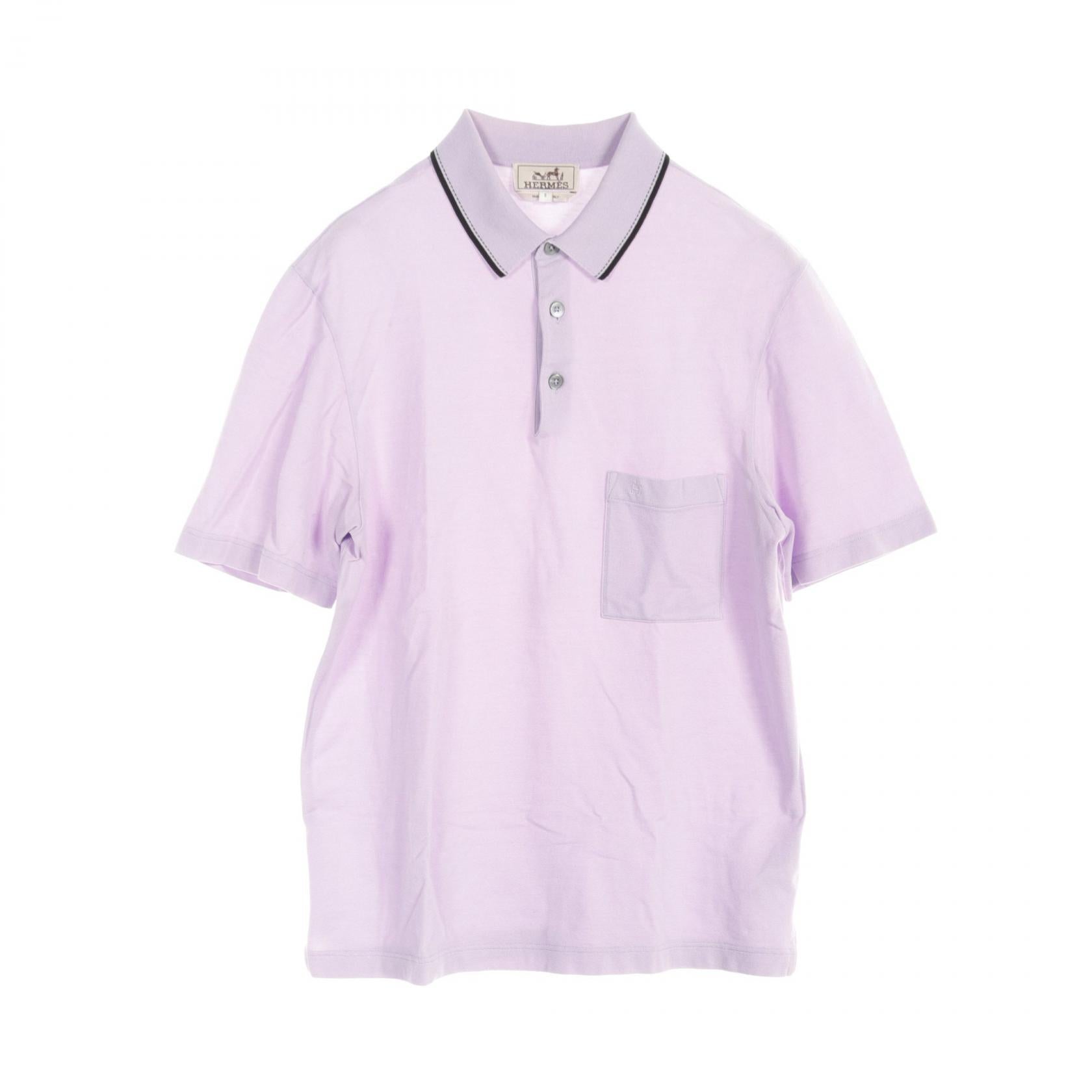 Hermes Cotton Polo Shirt Purple/Black