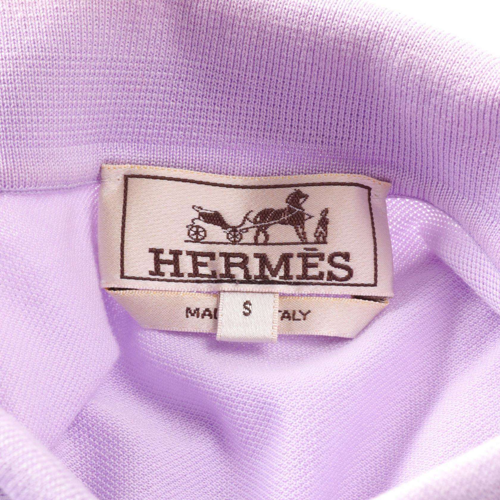 Hermes Cotton Polo Shirt Purple/Black