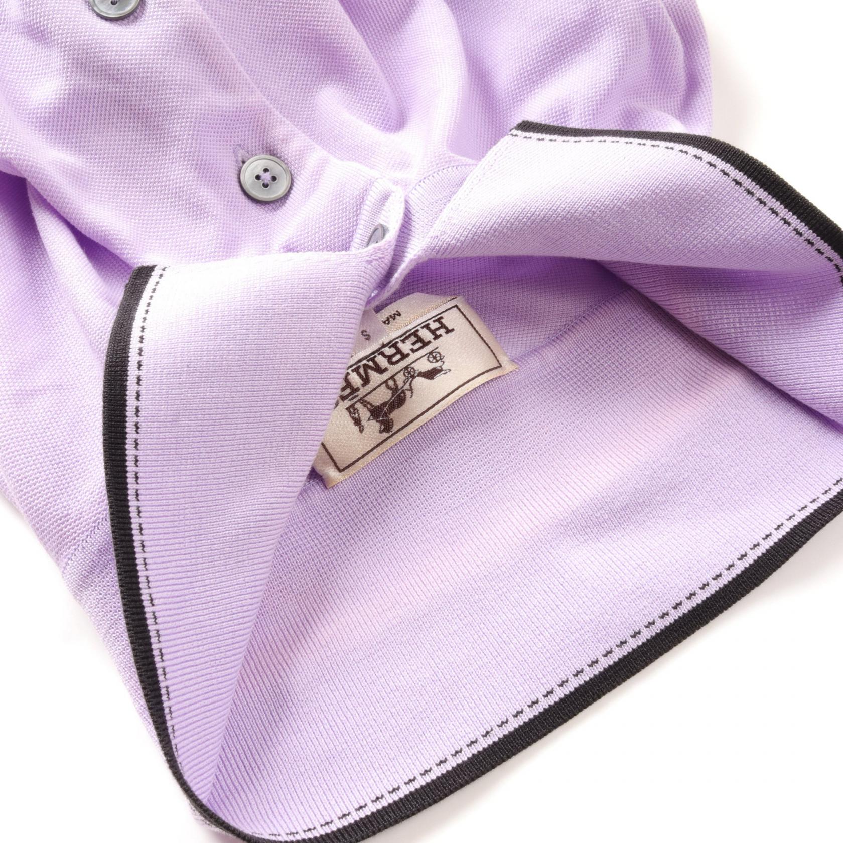 Hermes Cotton Polo Shirt Purple/Black