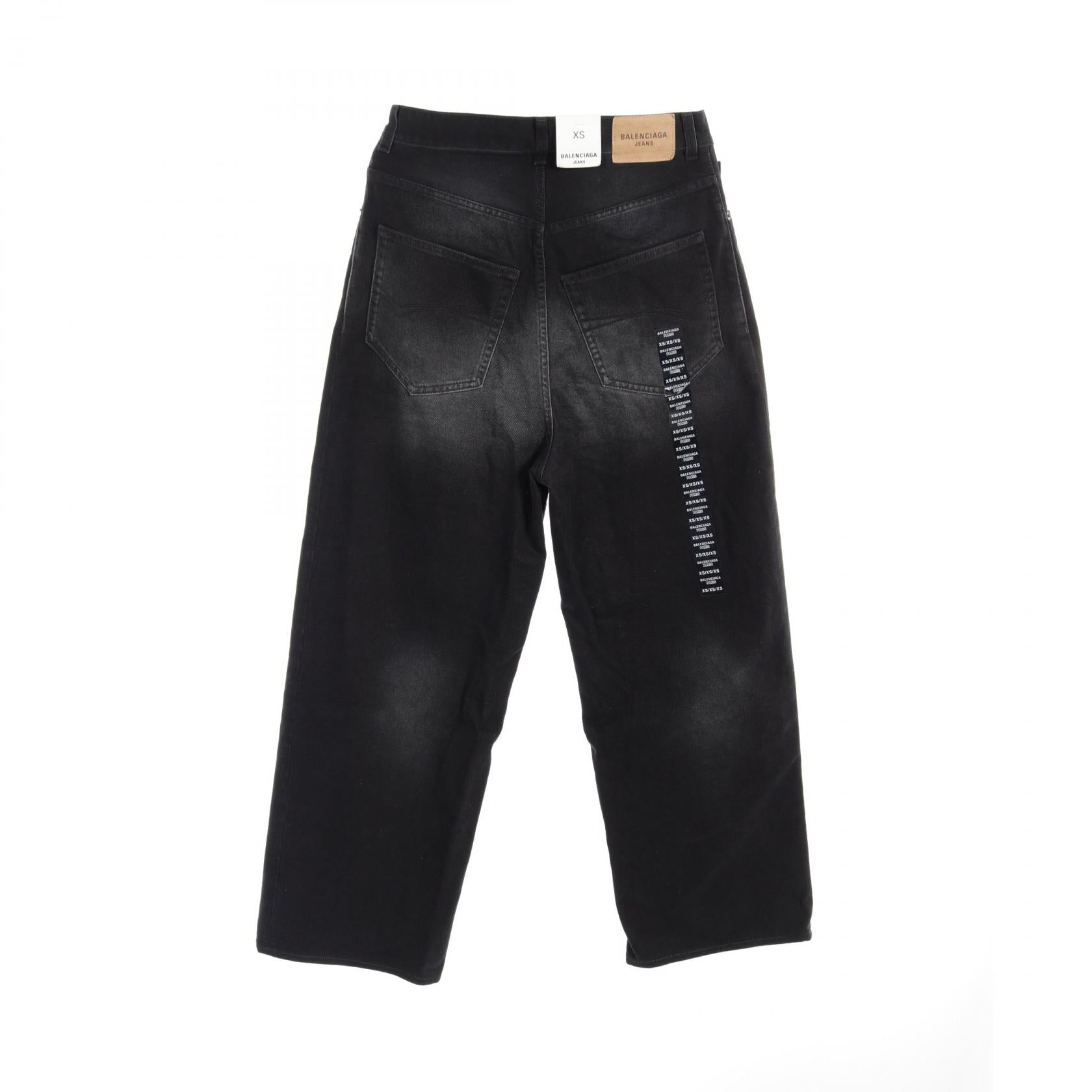 Balenciaga Denim Pants Cotton Black