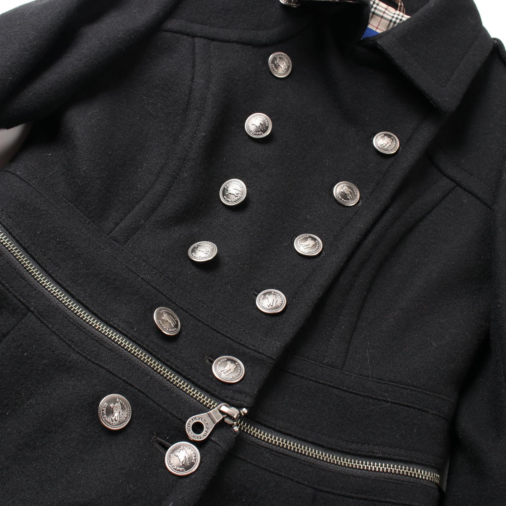 Burberry Blue Label Wool Outerwear Black