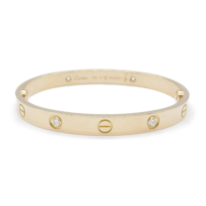 Cartier Love Bracelet Half Diamond 4P K18PG