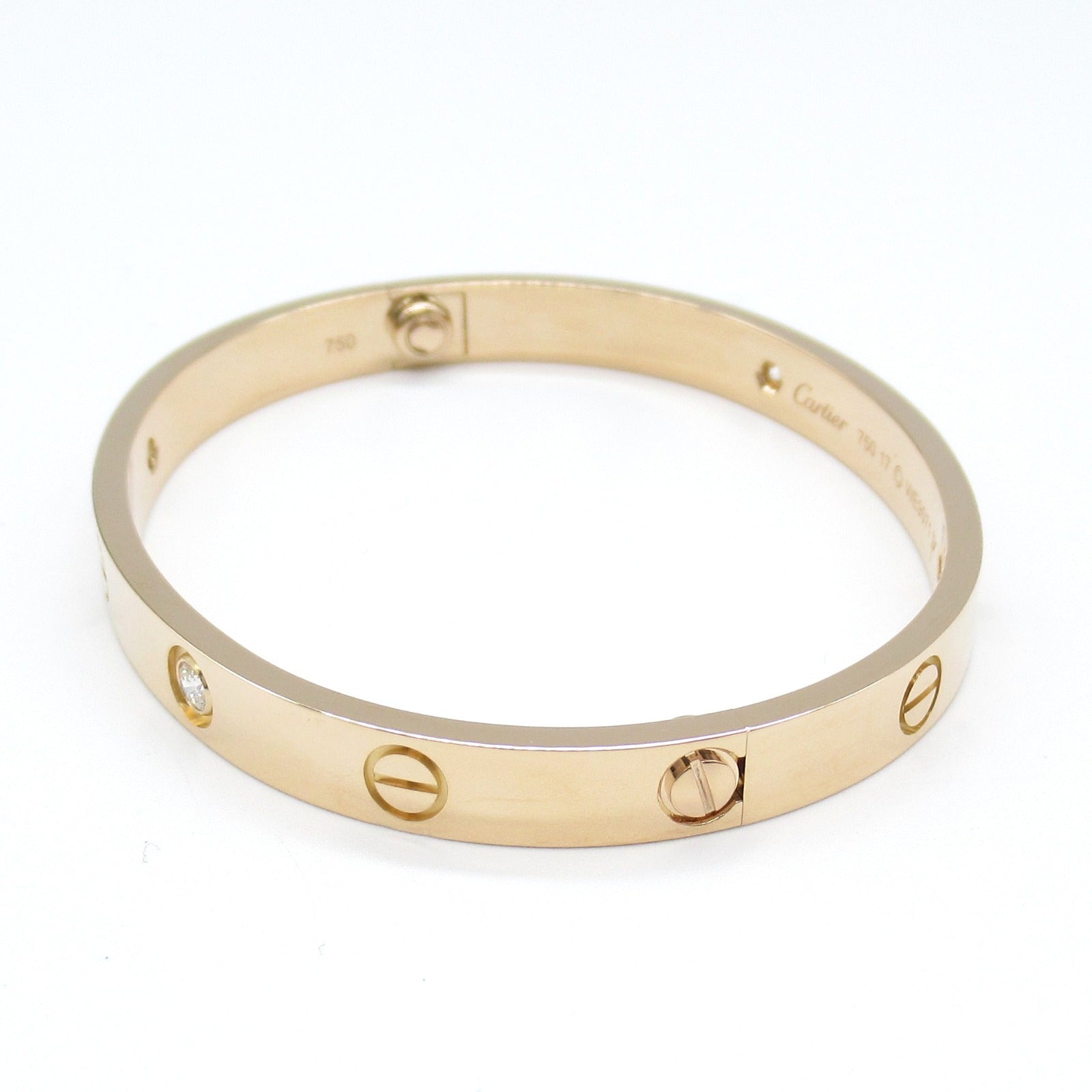 Cartier Love Bracelet Half Diamond 4P K18PG