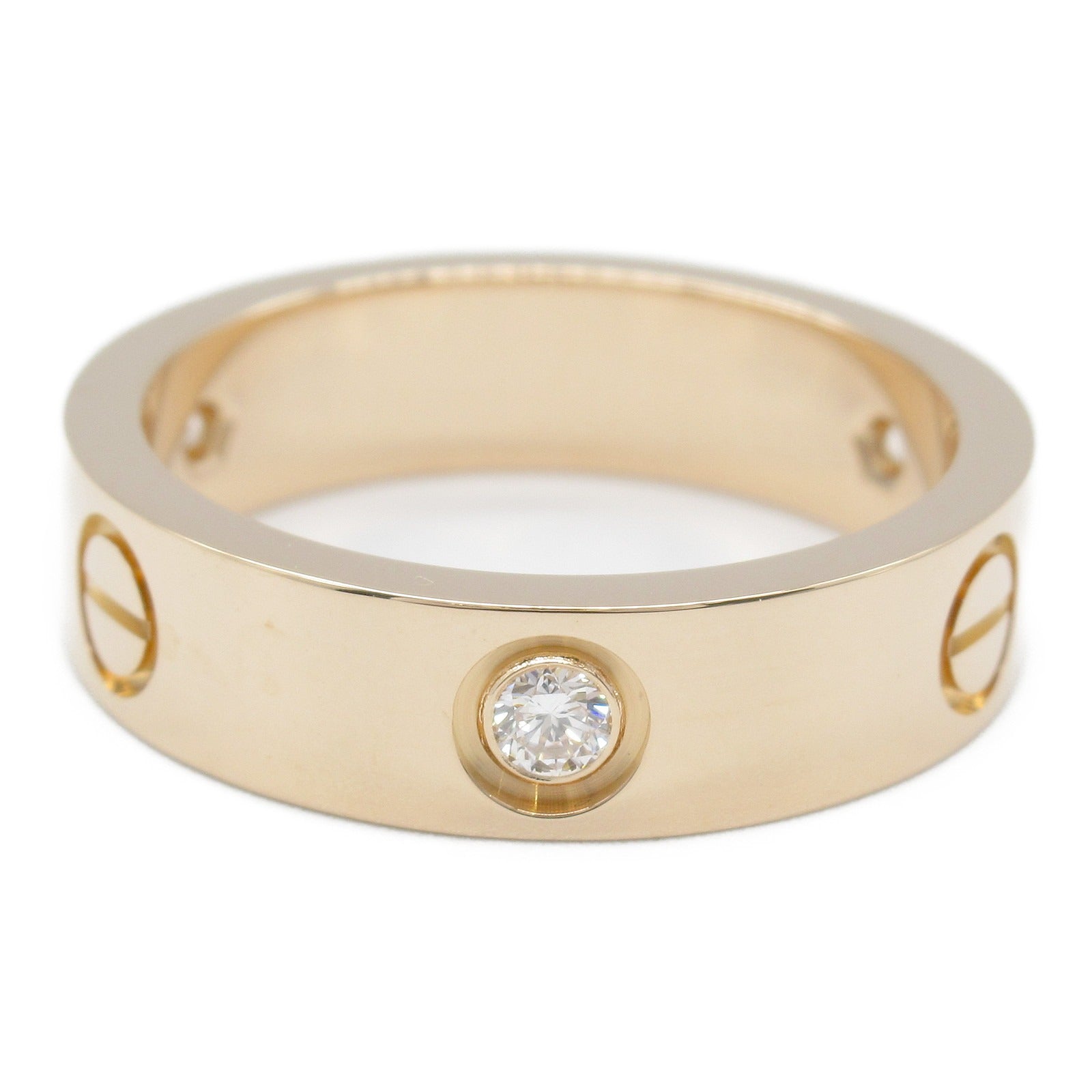 Cartier Love Half Diamond Ring K18PG Pink Gold