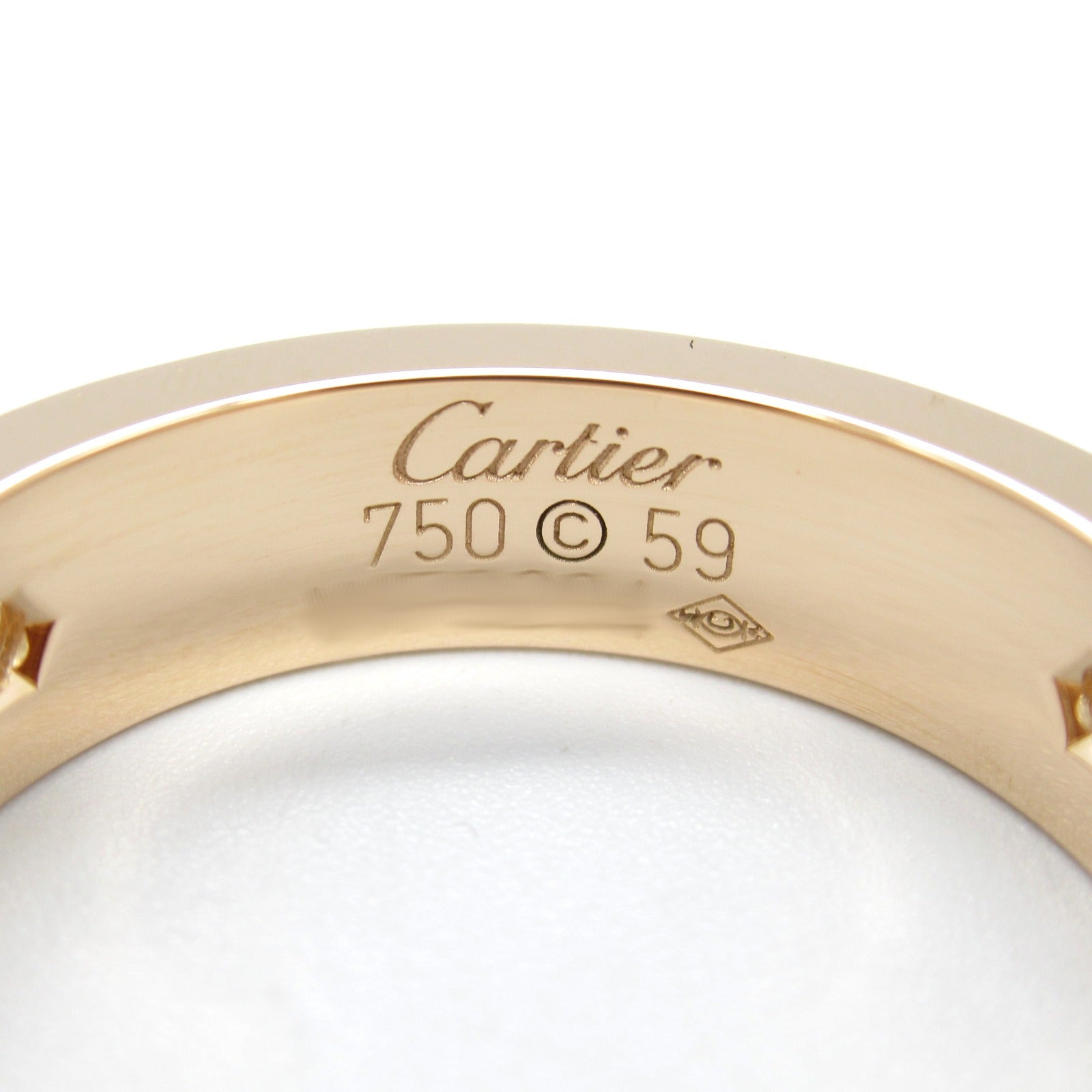 Cartier Love Half Diamond Ring K18PG Pink Gold