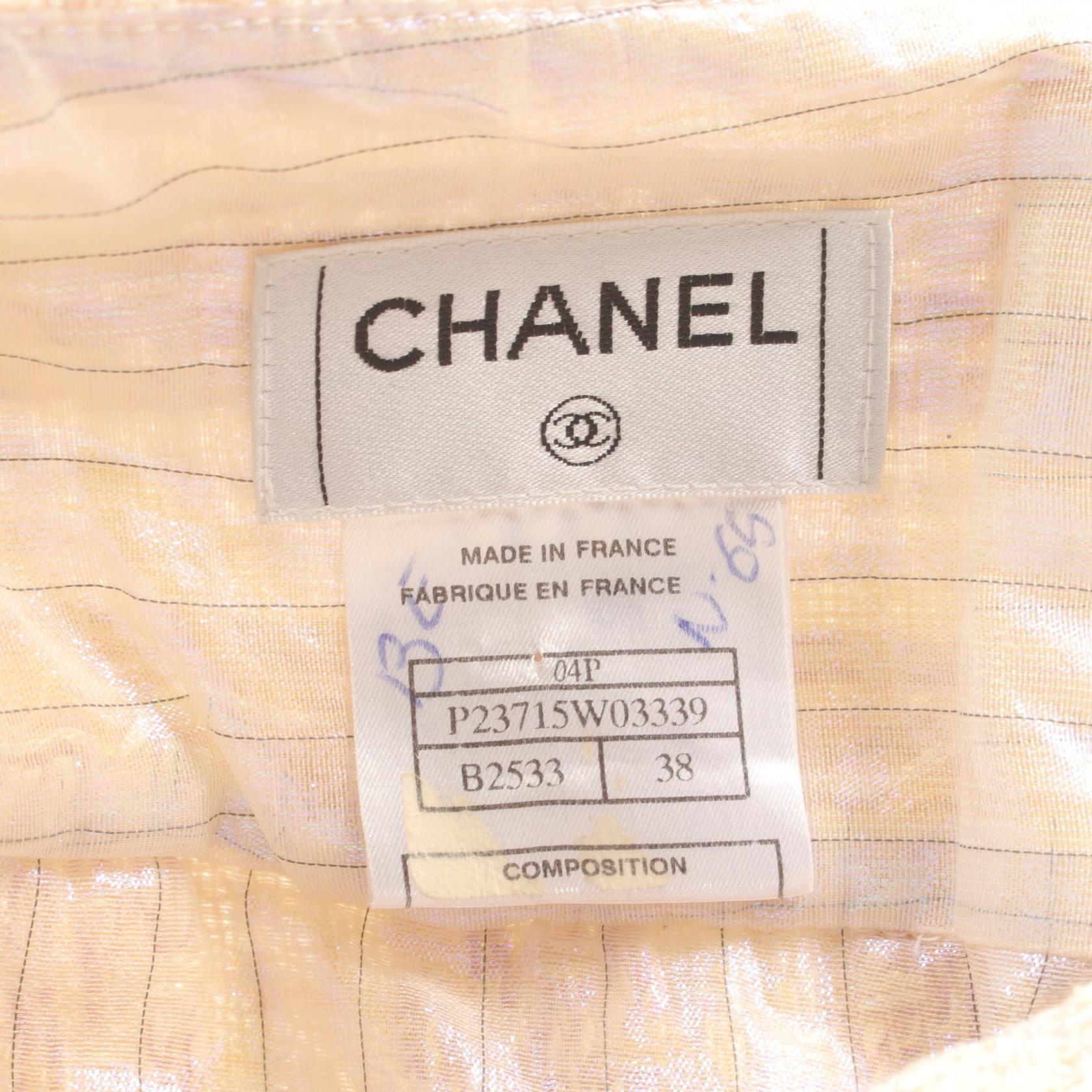 Chanel Silk Polyester Skirt Ivory/Pink