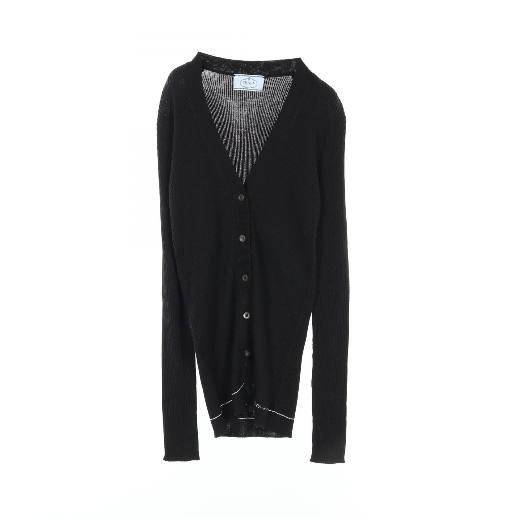 Prada Wool Silk Cardigan Black