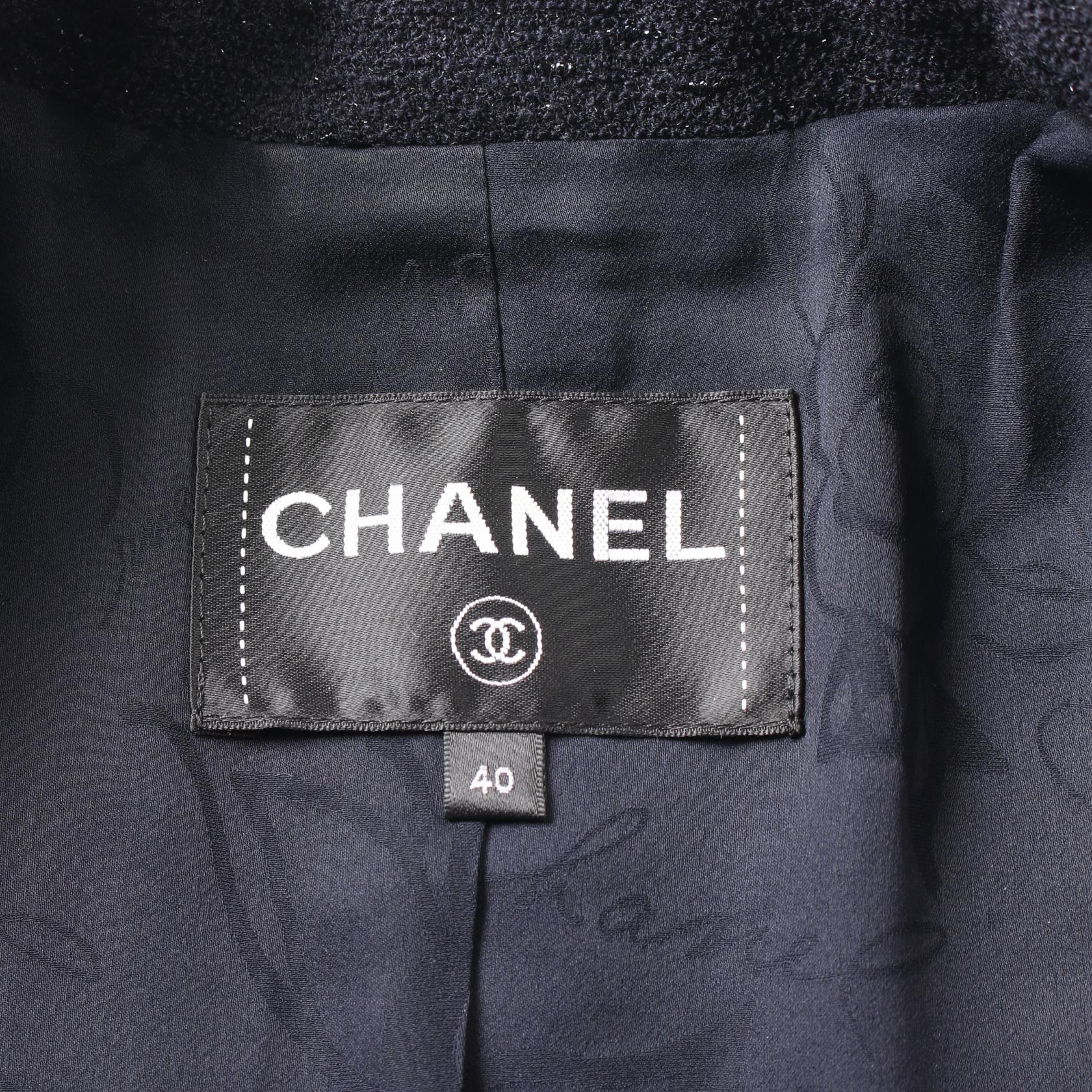 Chanel Wool Tailored Jacket Navy