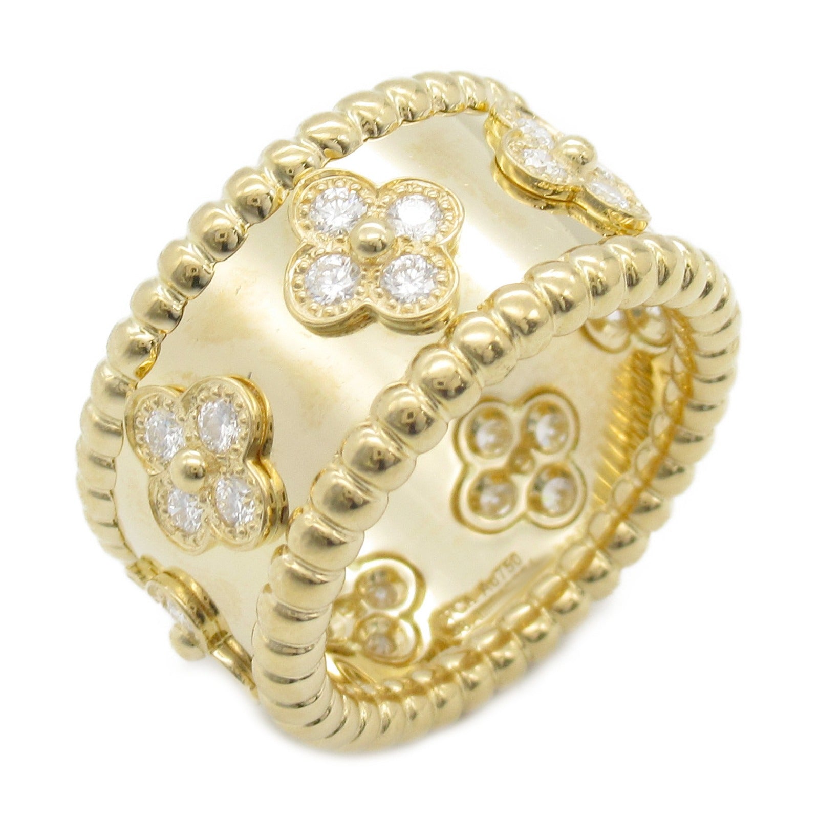 Van Cleef & Arpels Perlee Clover Ring K18 Yellow Gold Diamond