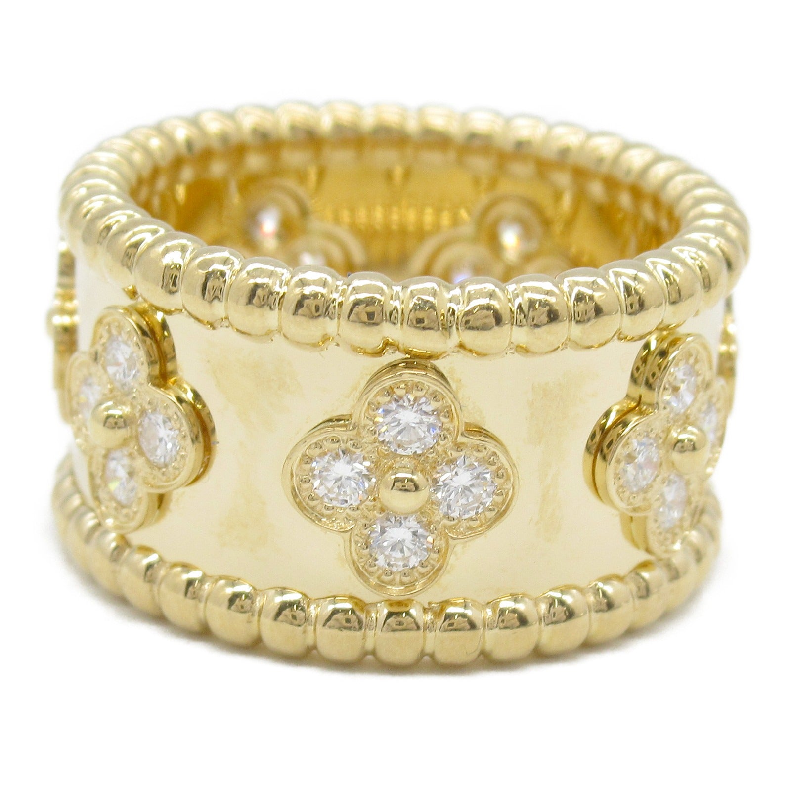 Van Cleef & Arpels Perlee Clover Ring K18 Yellow Gold Diamond