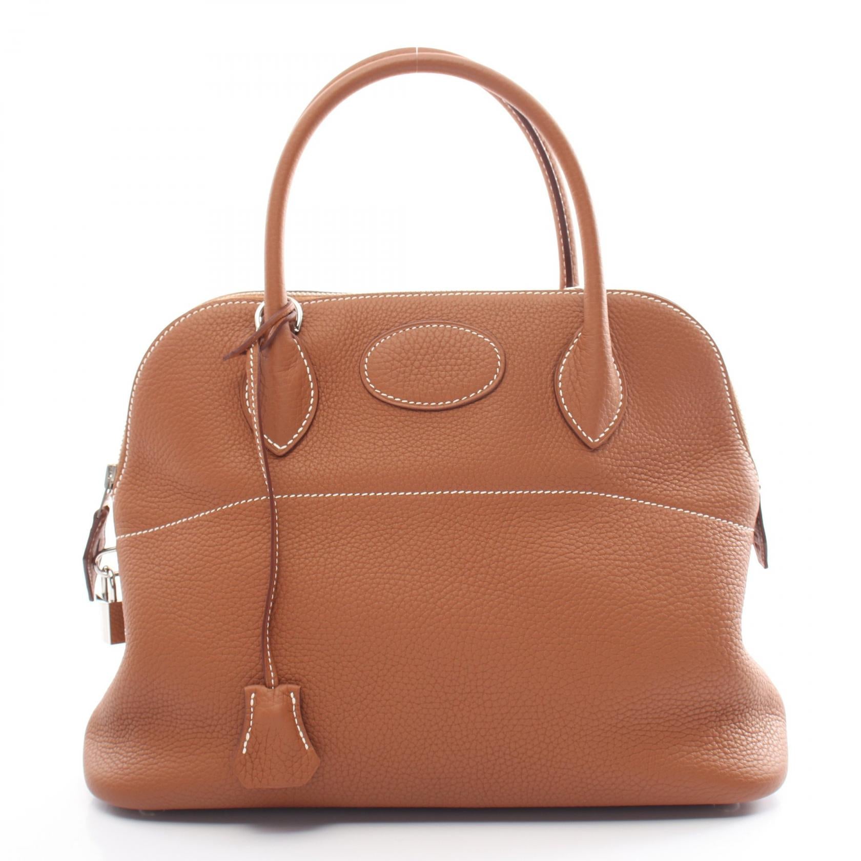 Hermes Bolide 31 Gold Handbag Brown