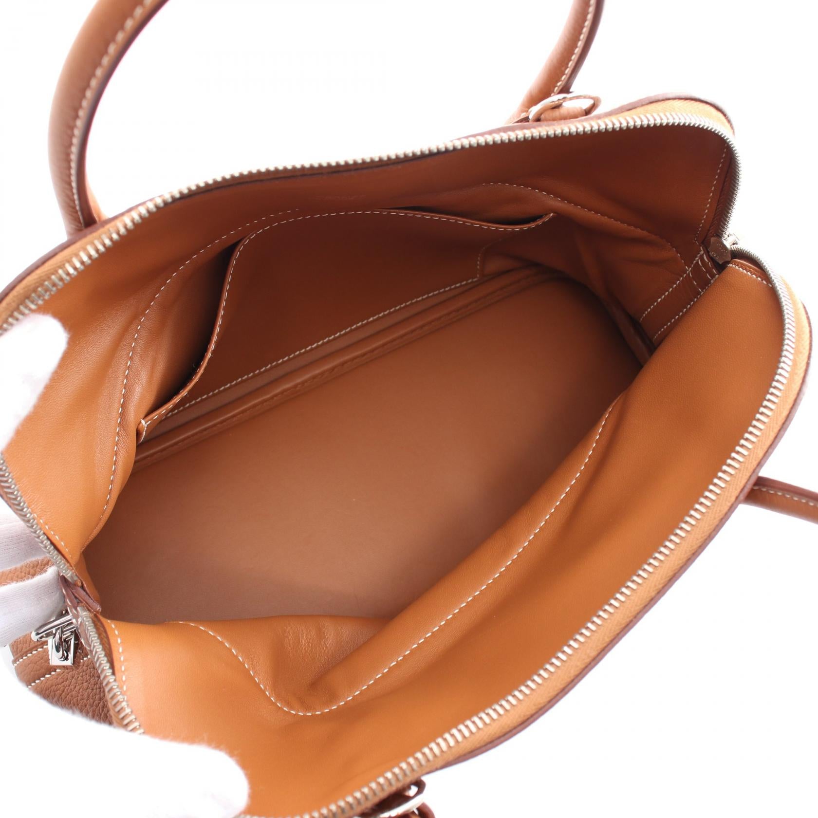 Hermes Bolide 31 Gold Handbag Brown