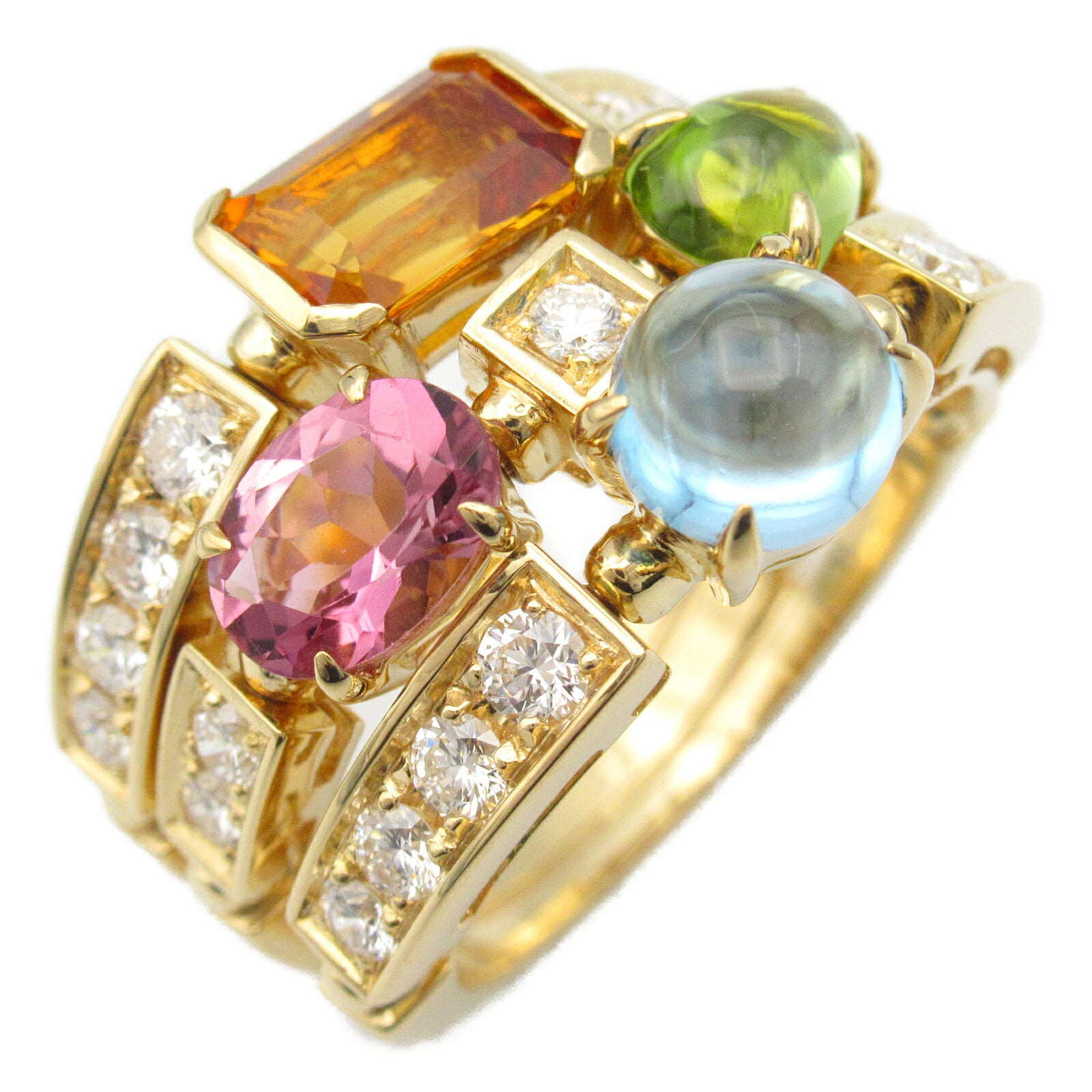 Bvlgari Allegra Ring K18 Gold Diamond Topaz Peridot