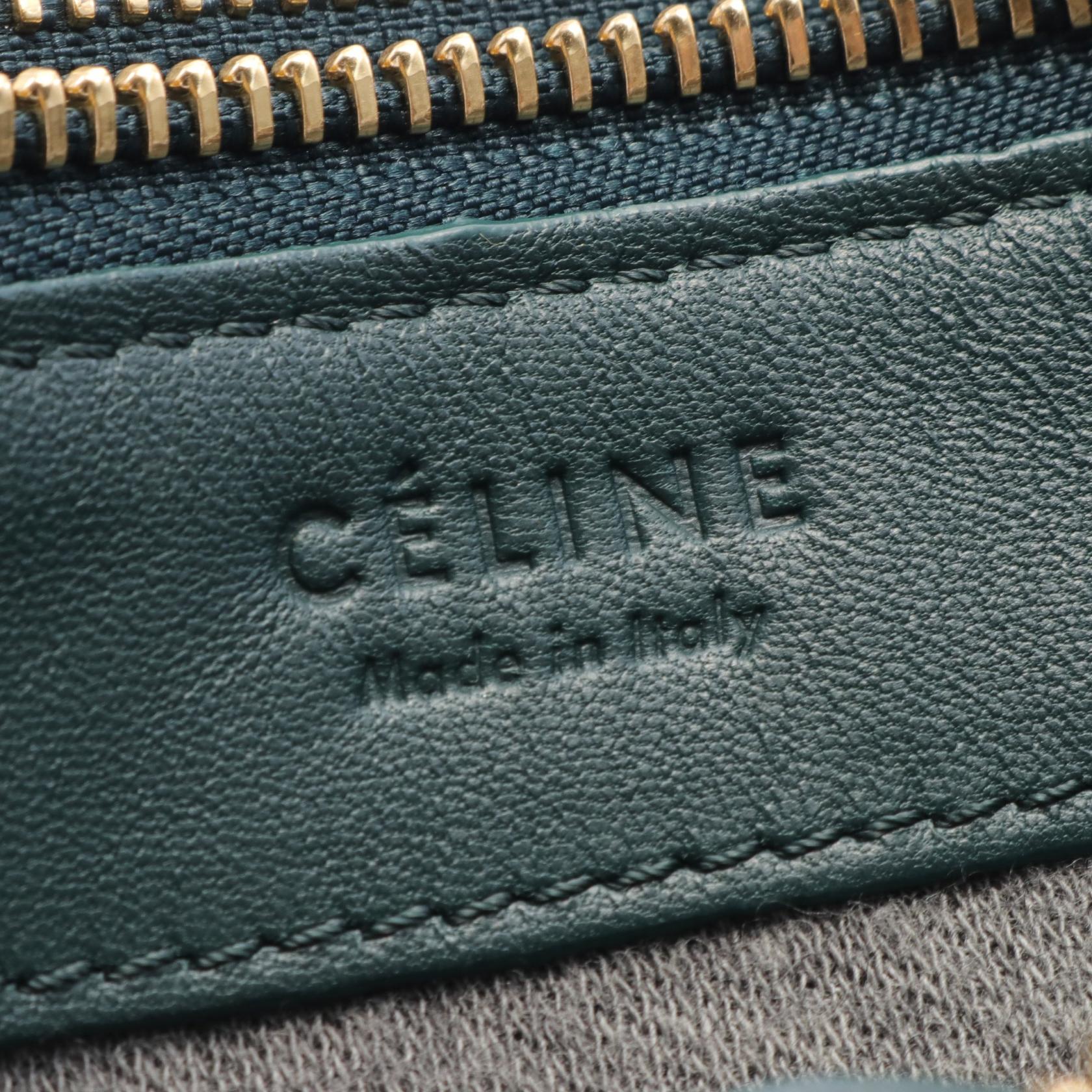 Celine Trio Small Leather Shoulder Bag Green