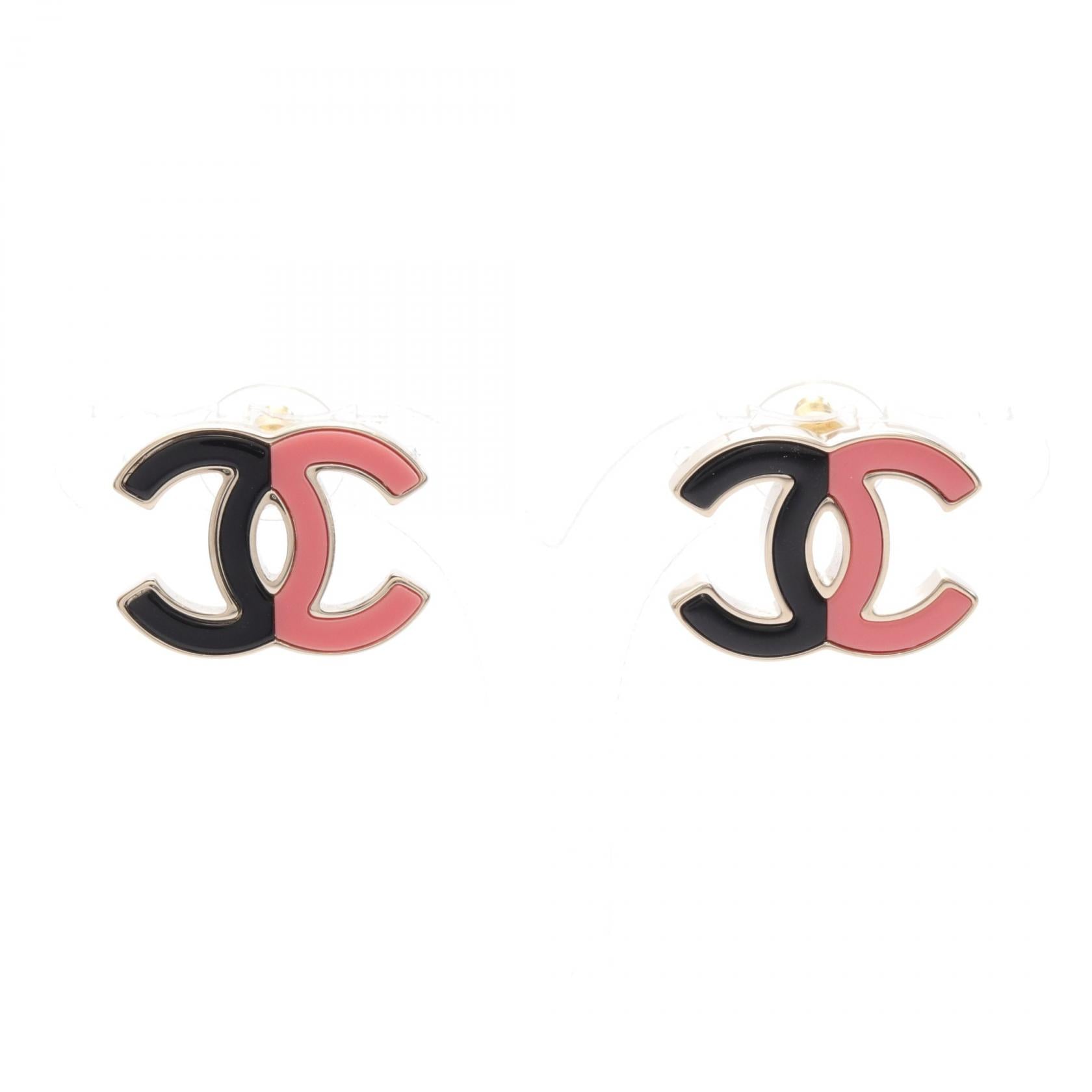 Chanel Coco Mark Earrings Gold Plated