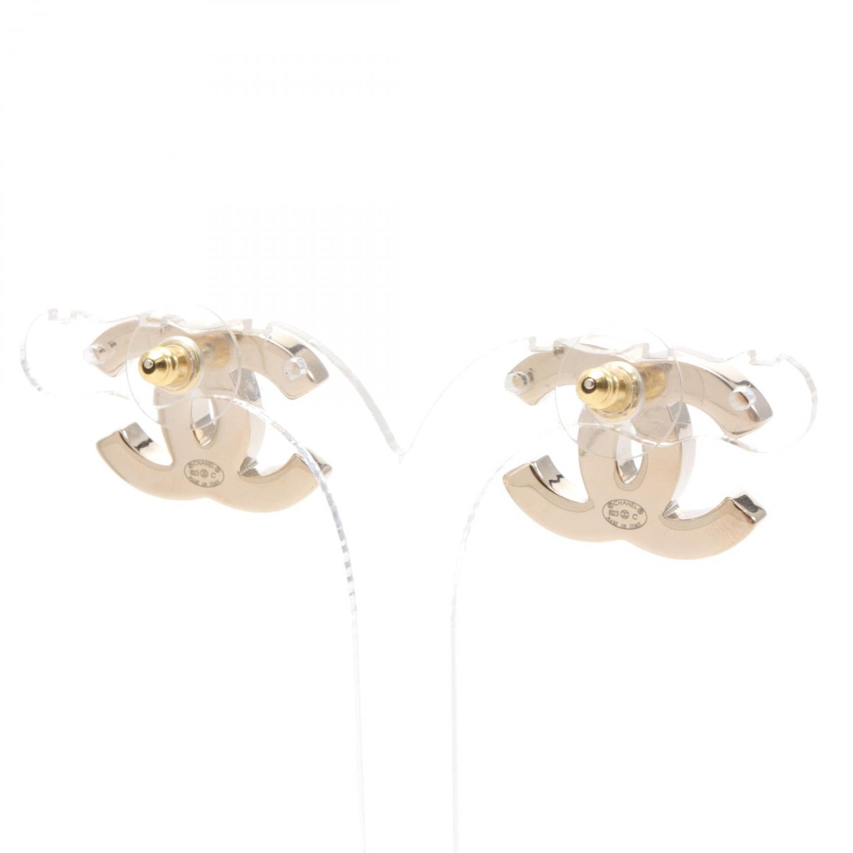 Chanel Coco Mark Earrings Gold Plated