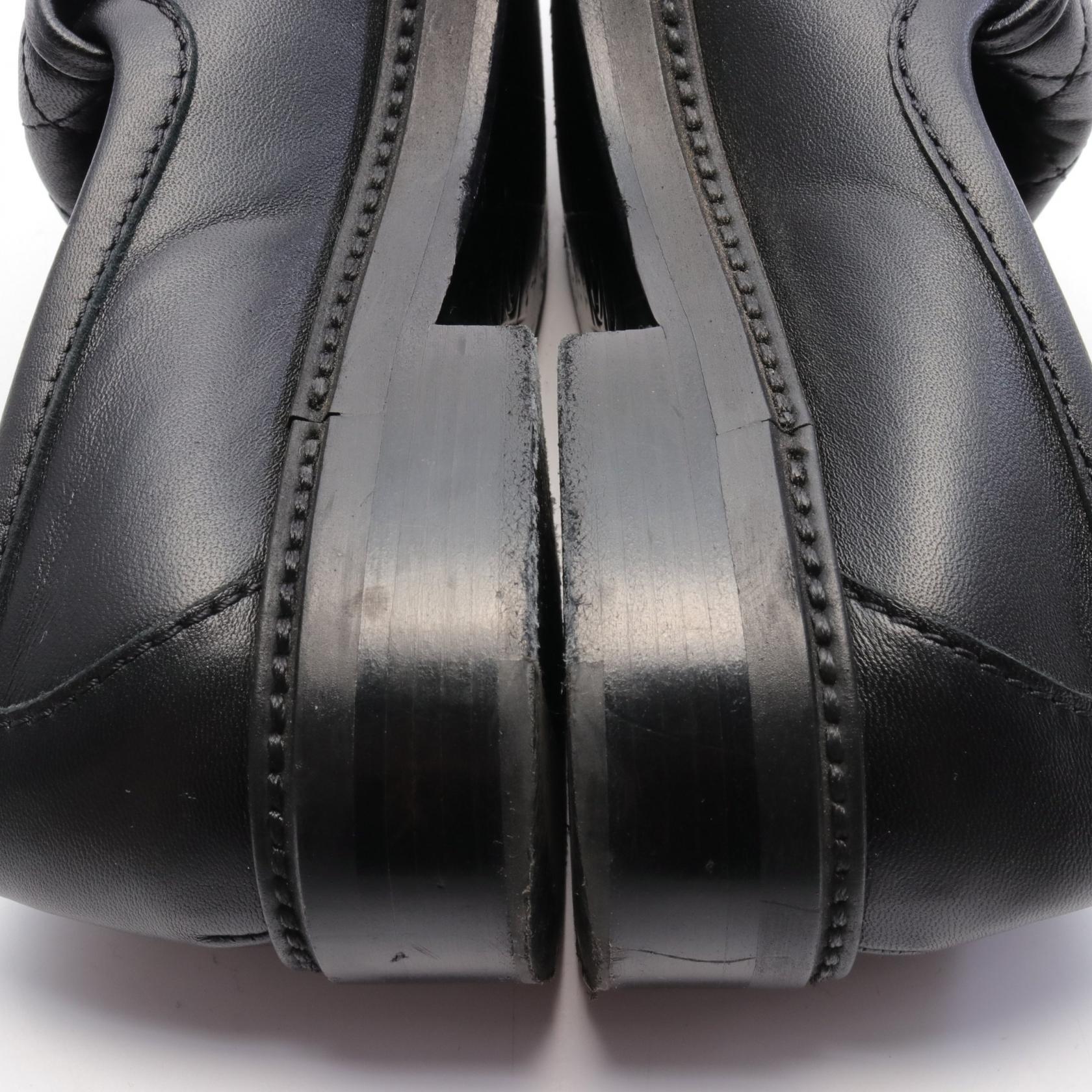 Chanel Matelasse Coco Mark Leather Loafers