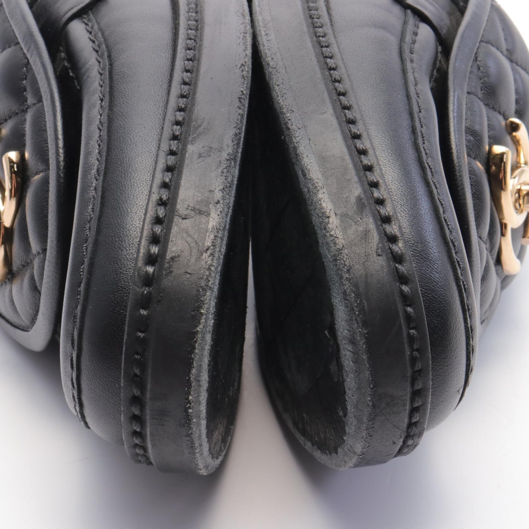 Chanel Matelasse Coco Mark Leather Loafers