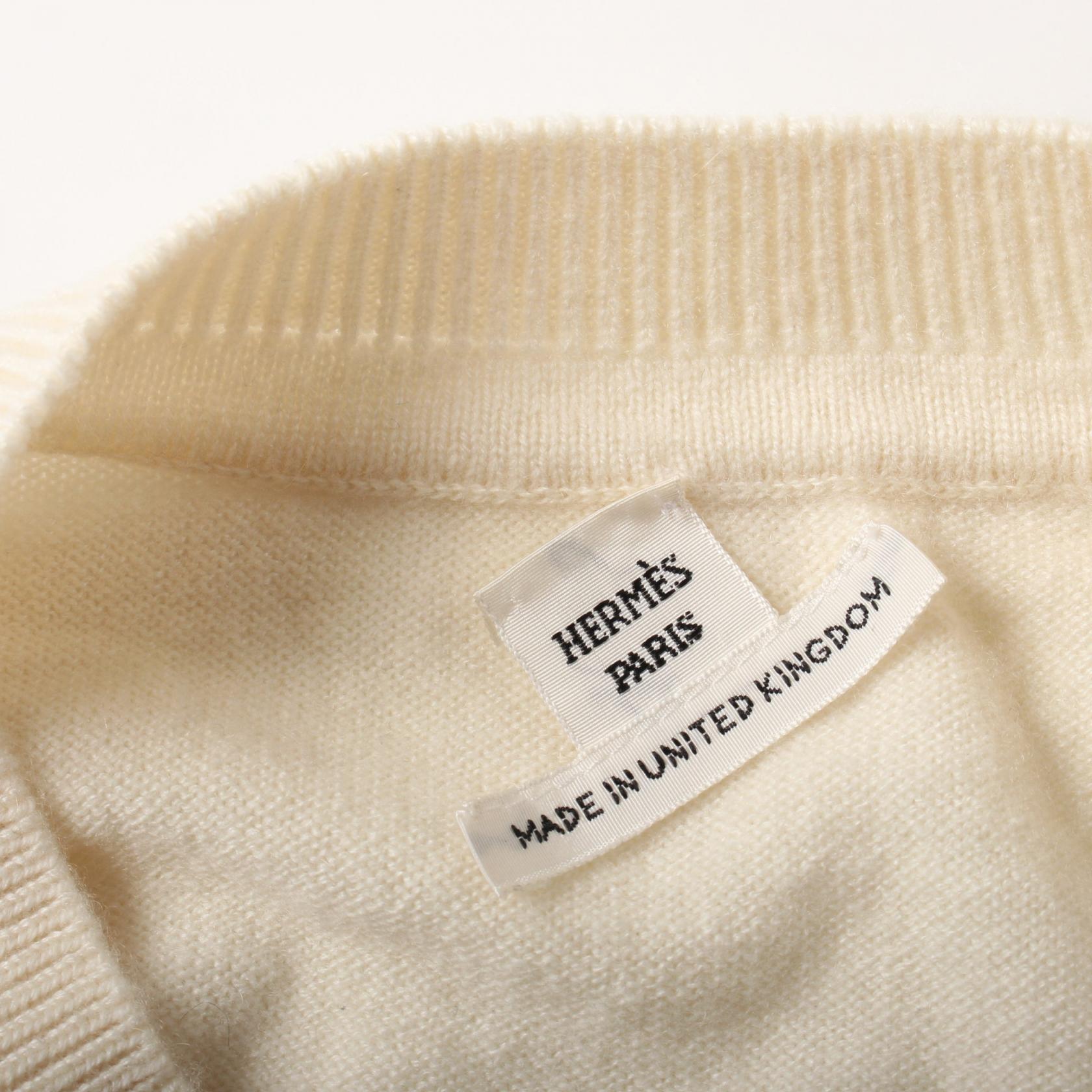 Hermes Cashmere Kiss Knit Top Ivory