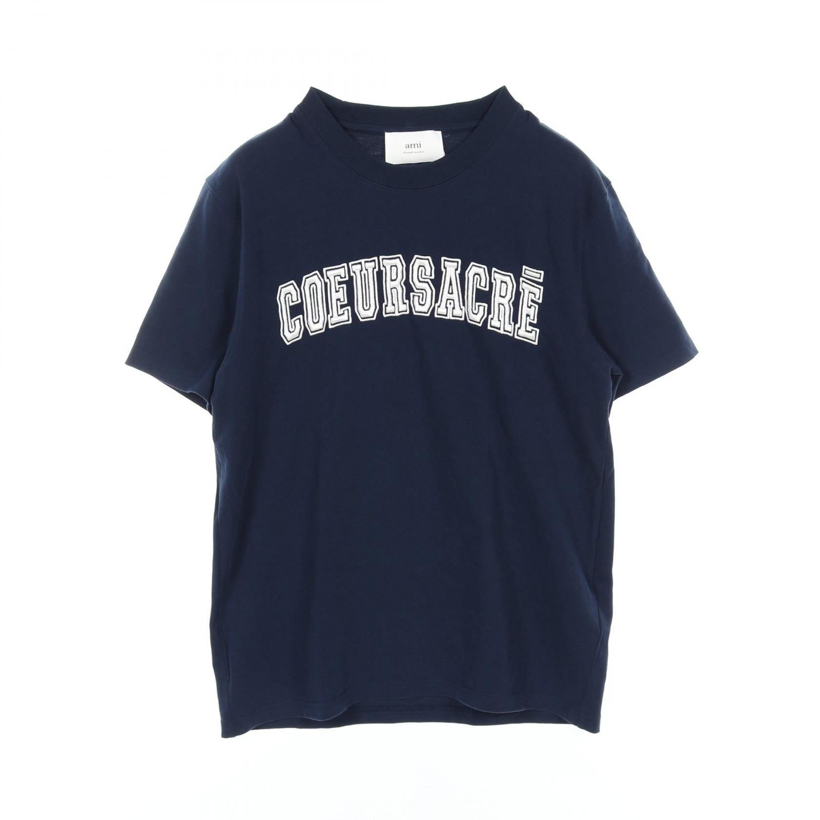 AMI Coeur Sacre Cotton T-Shirt Navy