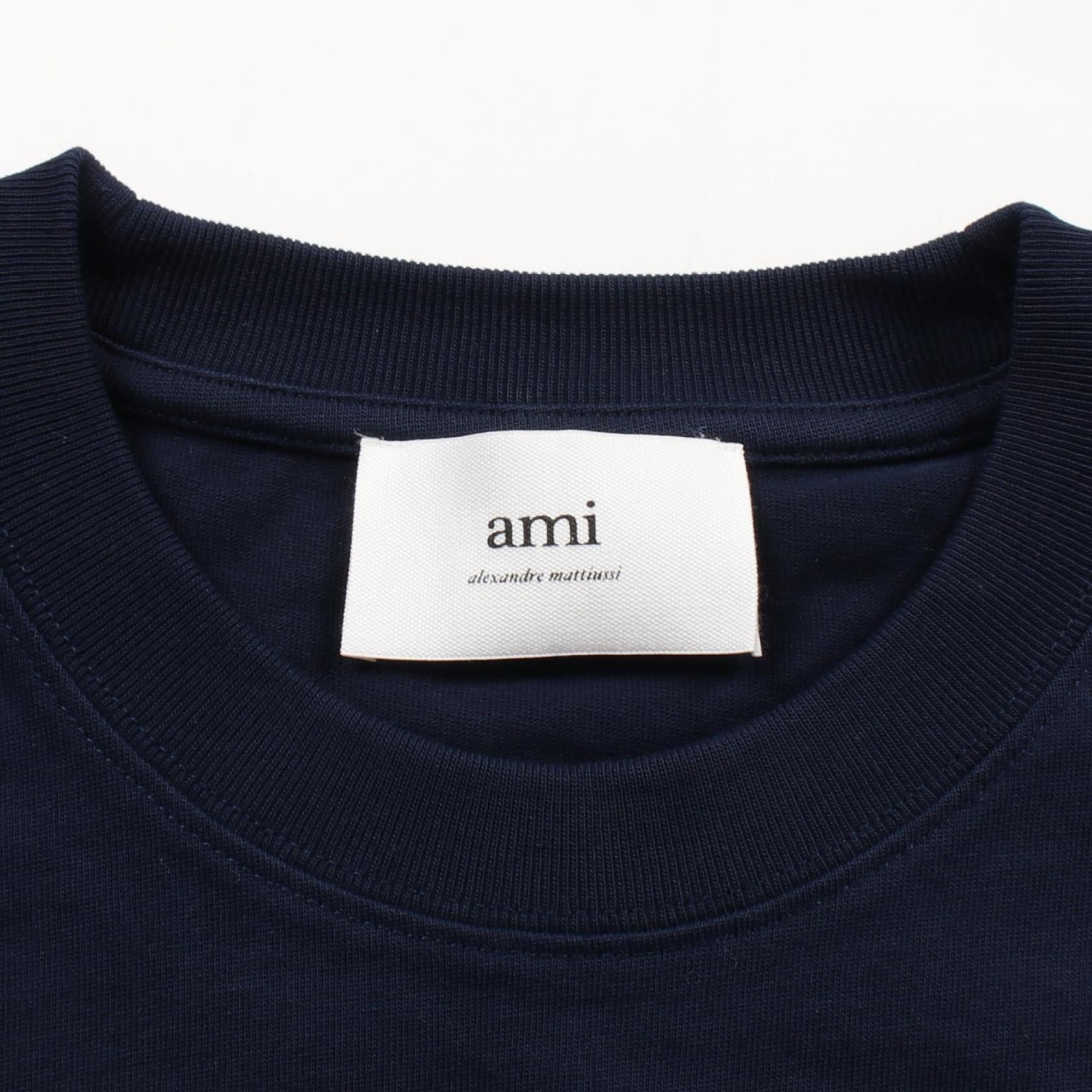 AMI Coeur Sacre Cotton T-Shirt Navy