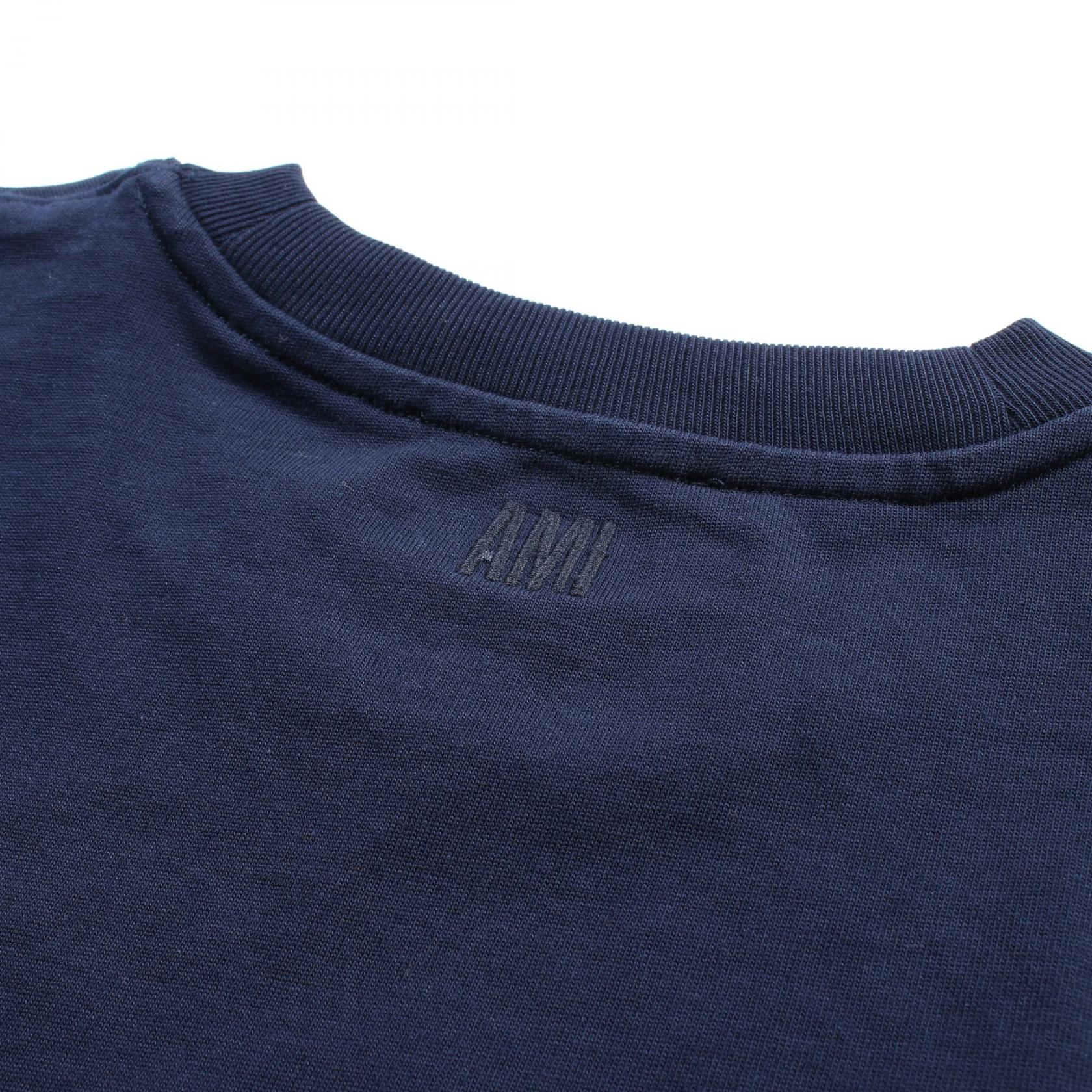 AMI Coeur Sacre Cotton T-Shirt Navy