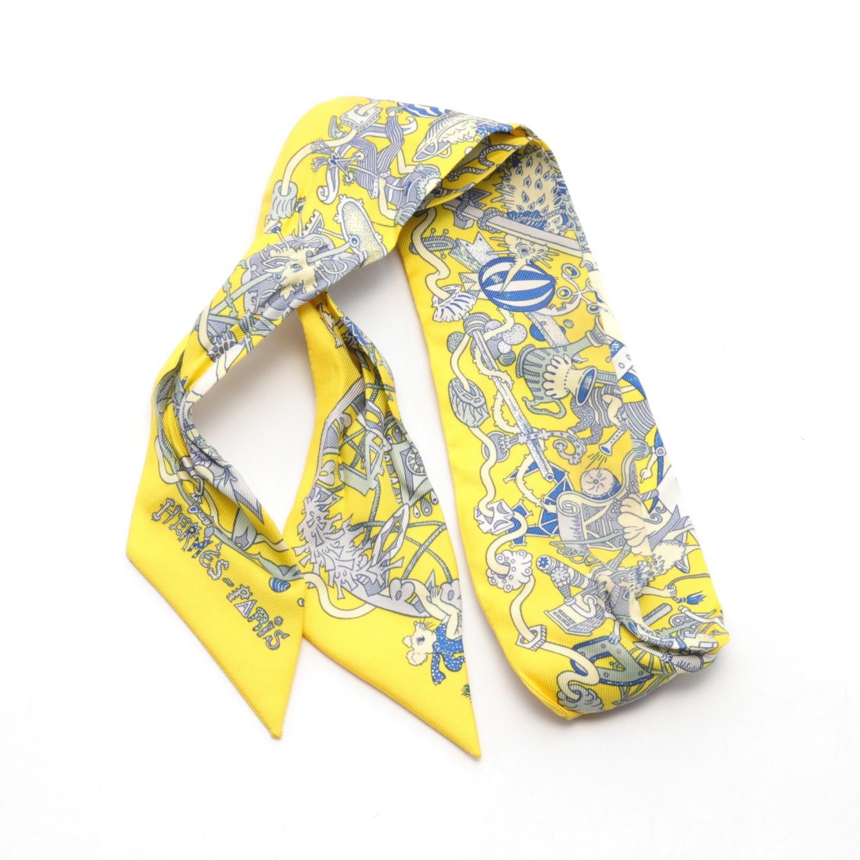 Hermes Silk Twilly LA FOLLE PARADE Scarf