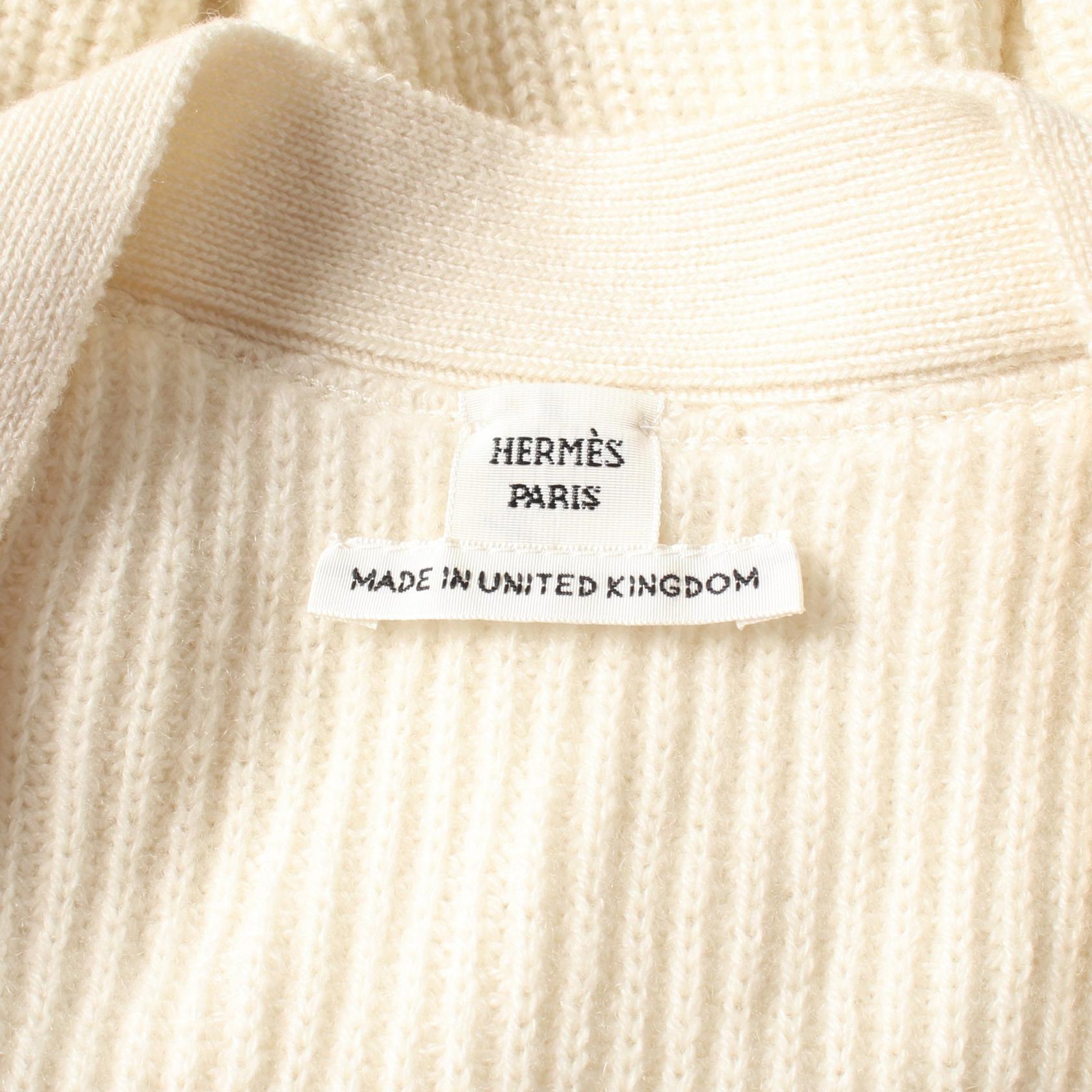 Hermes Cashmere Cardigan Ivory