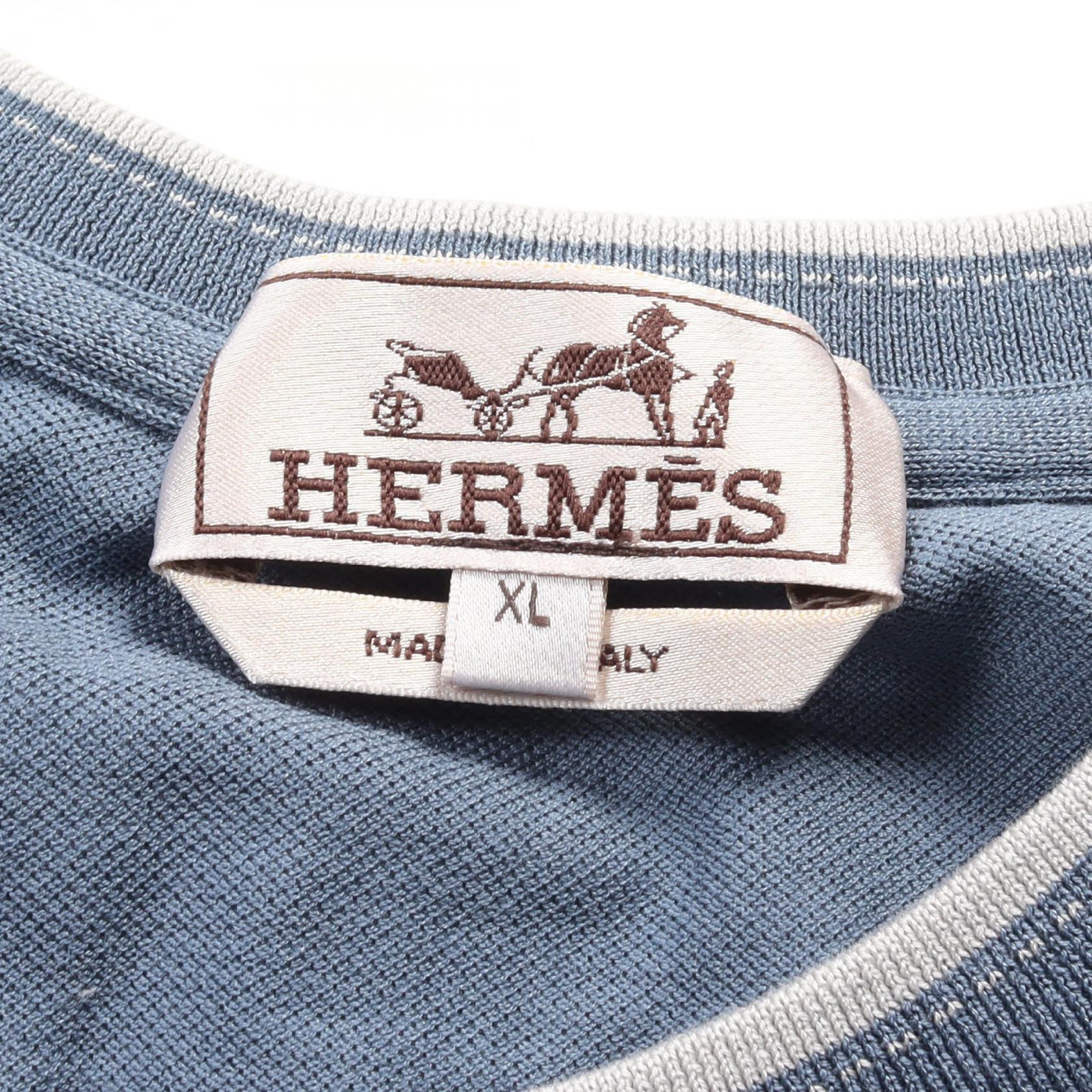 Hermes Cotton T-Shirt Blue