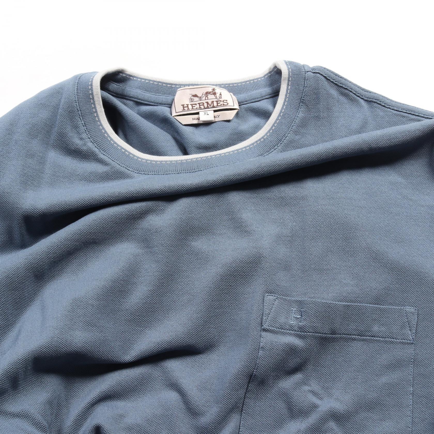 Hermes Cotton T-Shirt Blue