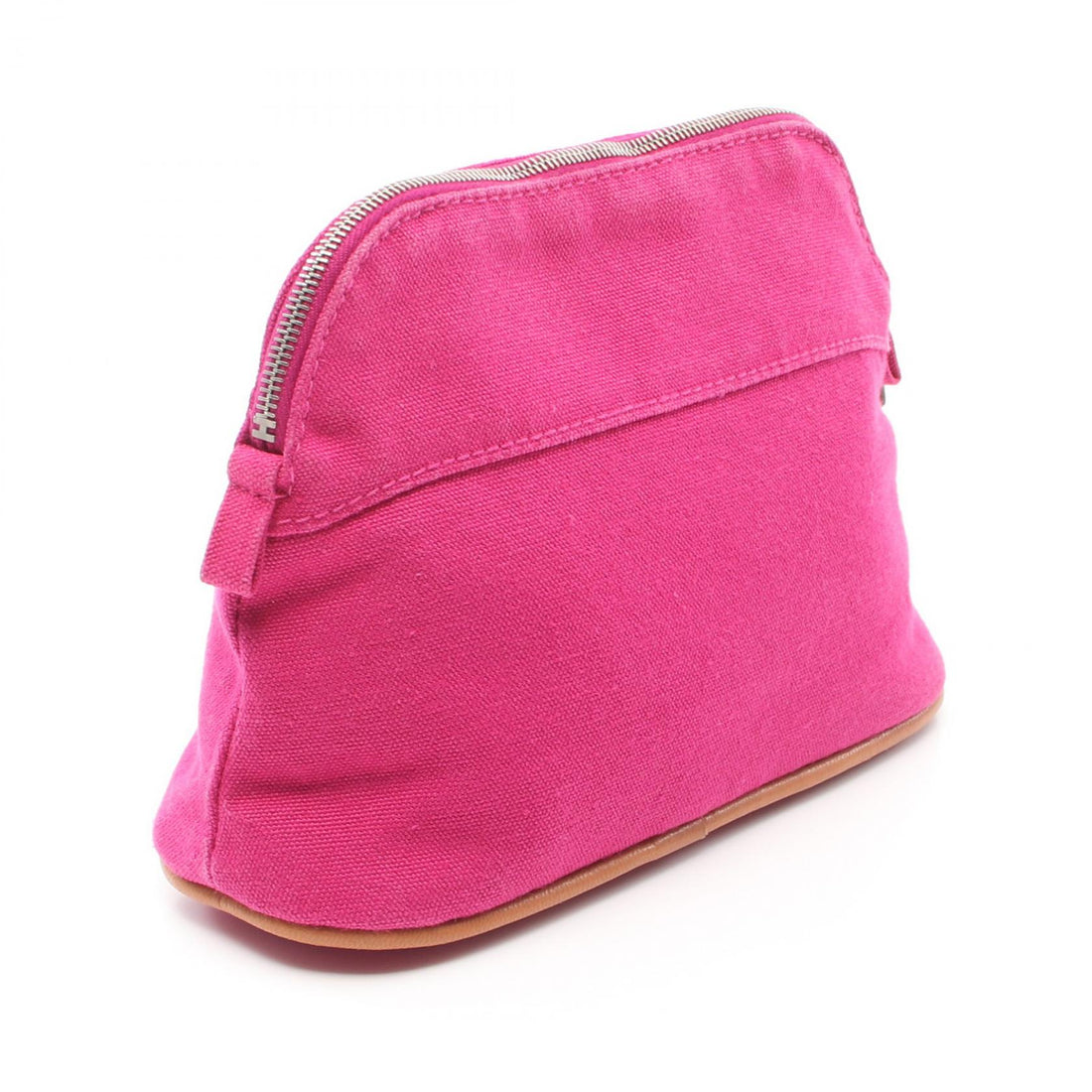 Hermes Canvas Leather Bolide Pouch 20 Pink